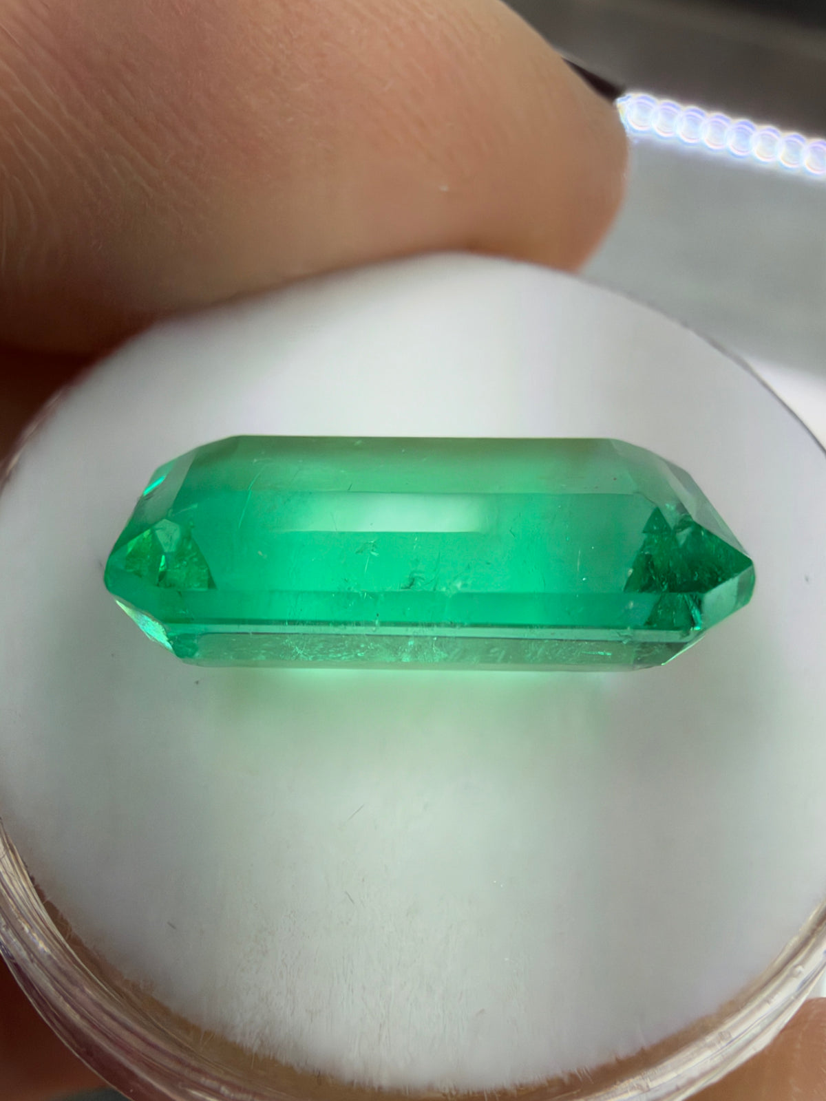 6.03 Carat 15x9 Hall Of Mirrors Yellowish Green Natural Loose Colombian Emerald-Elongated Emerald Cut