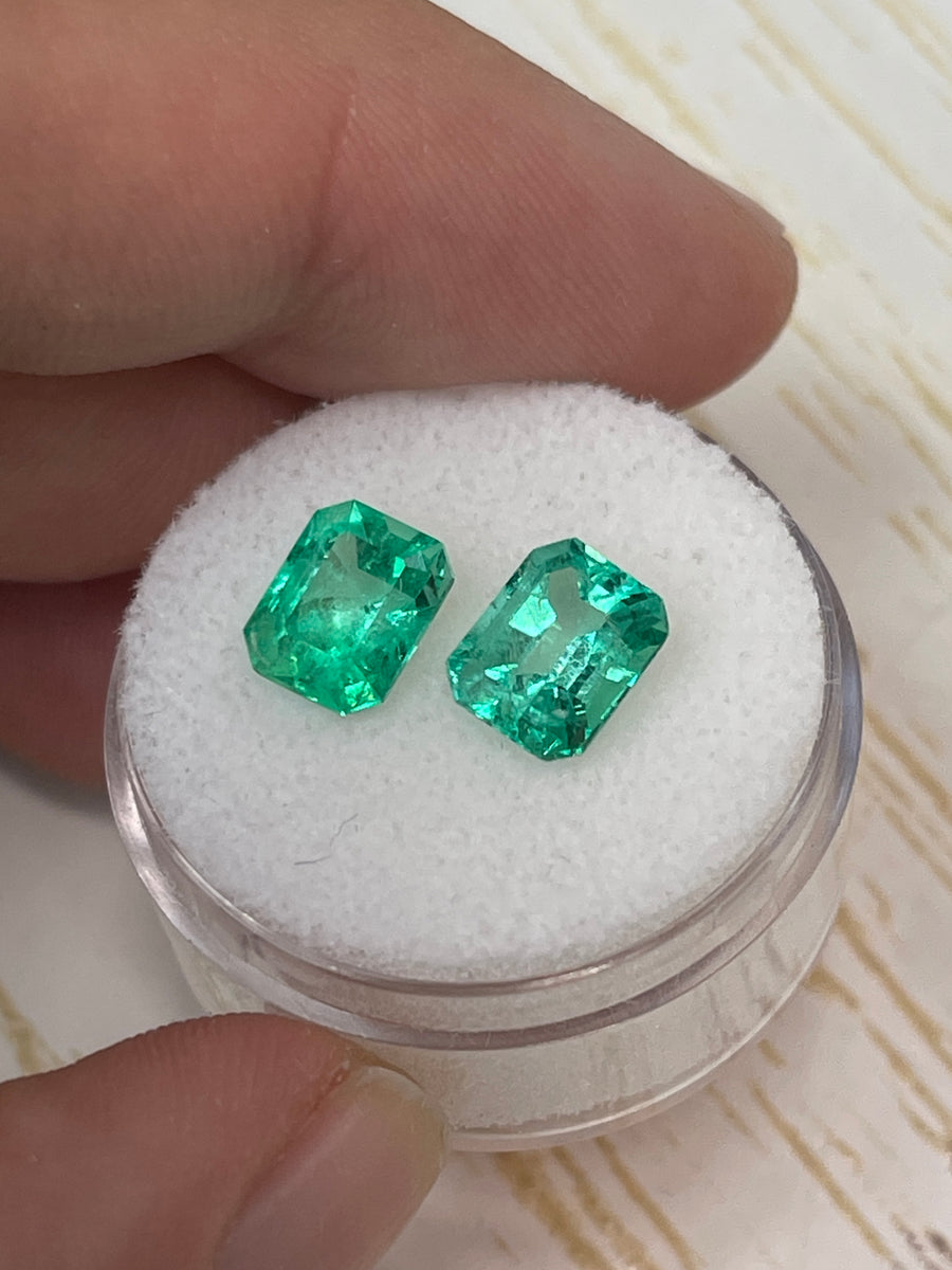 8x6 Loose Colombian Emeralds, Totaling 3.22 Carats, in Green