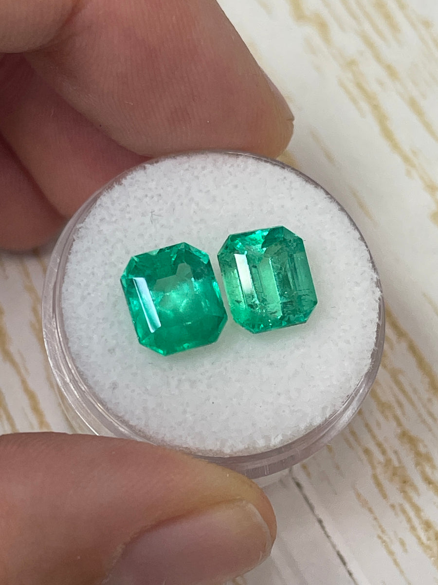 Pair of Colombian Emeralds - 5.19 TCW, 9x8 Dimensions, Matching Loose Gems