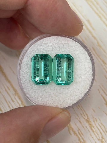 Emerald Cut Colombian Emeralds - 7.12 Total Carat Weight - 11.5x8 Size