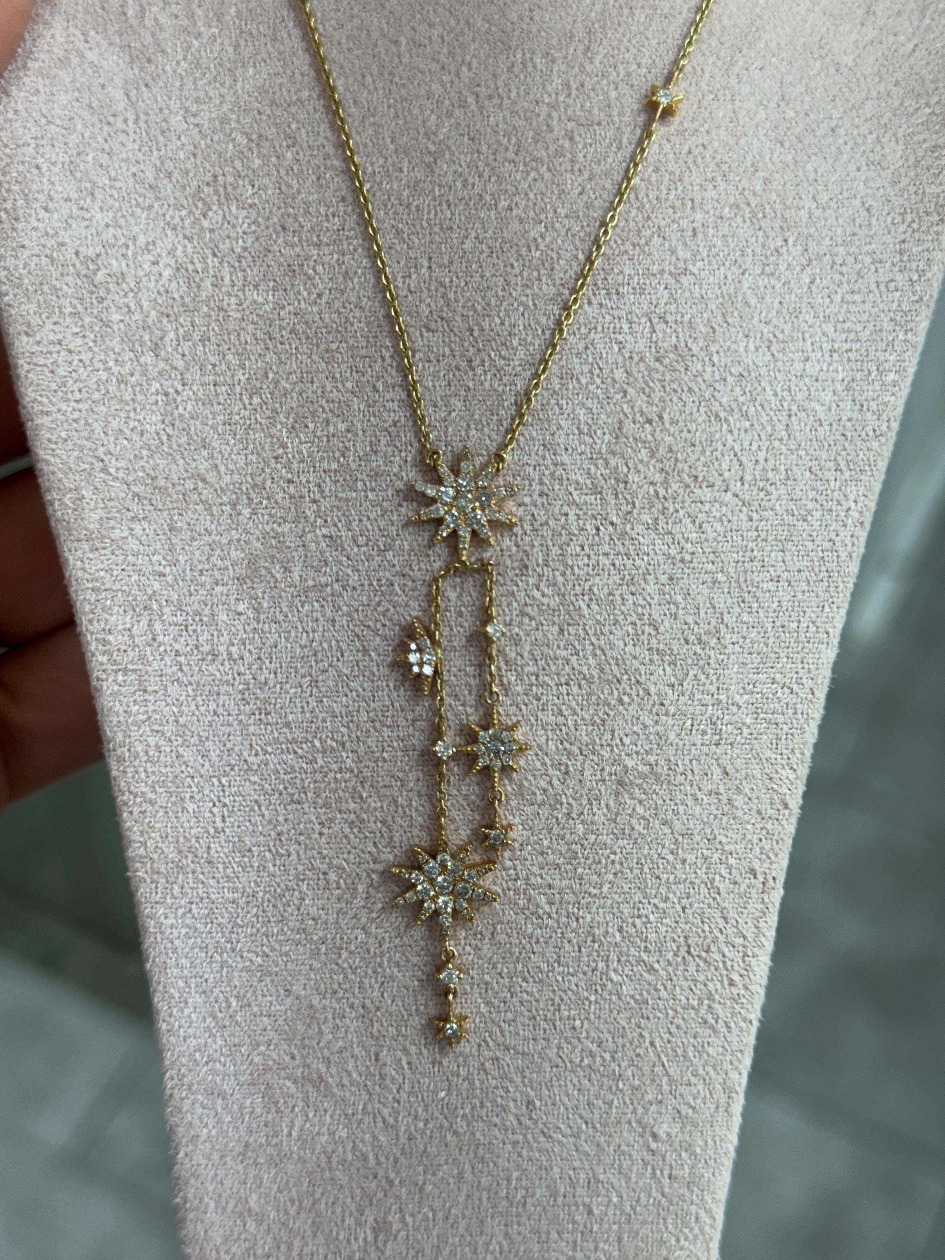 0.93tcw 14K Stunning Starry Night Celestial Diamond Necklace