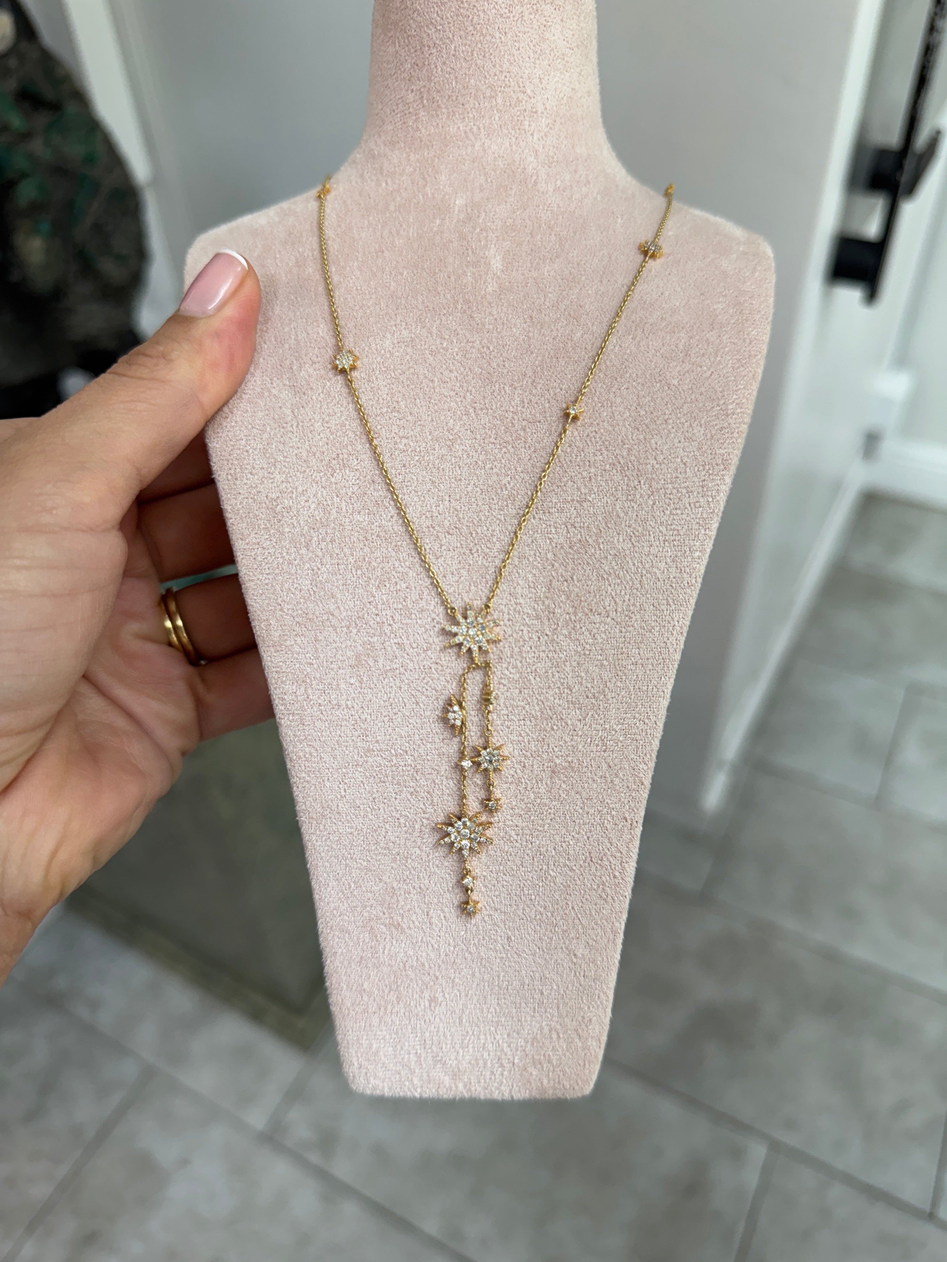 0.93tcw 14K Stunning Starry Night Celestial Diamond Necklace