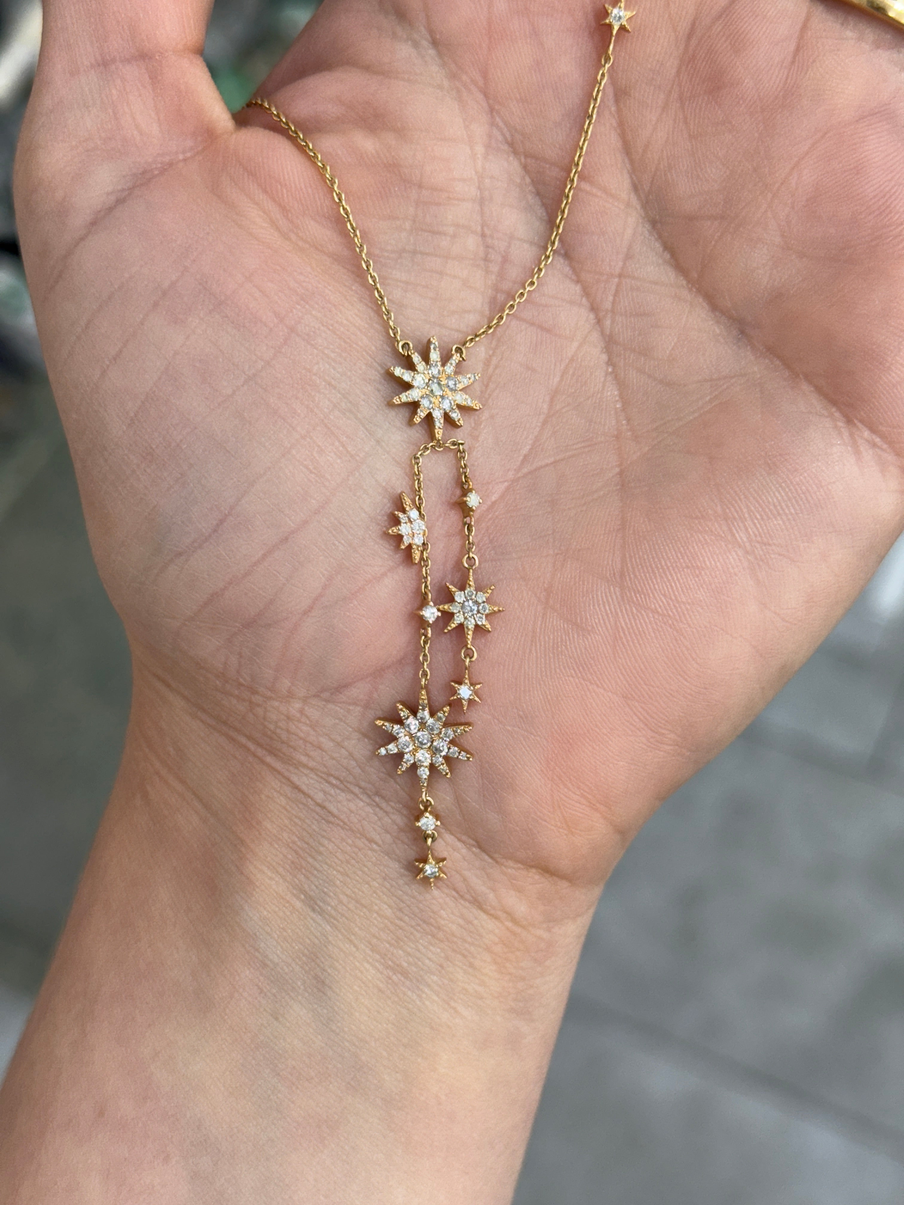 0.93tcw 14K Stunning Starry Night Celestial Diamond Necklace