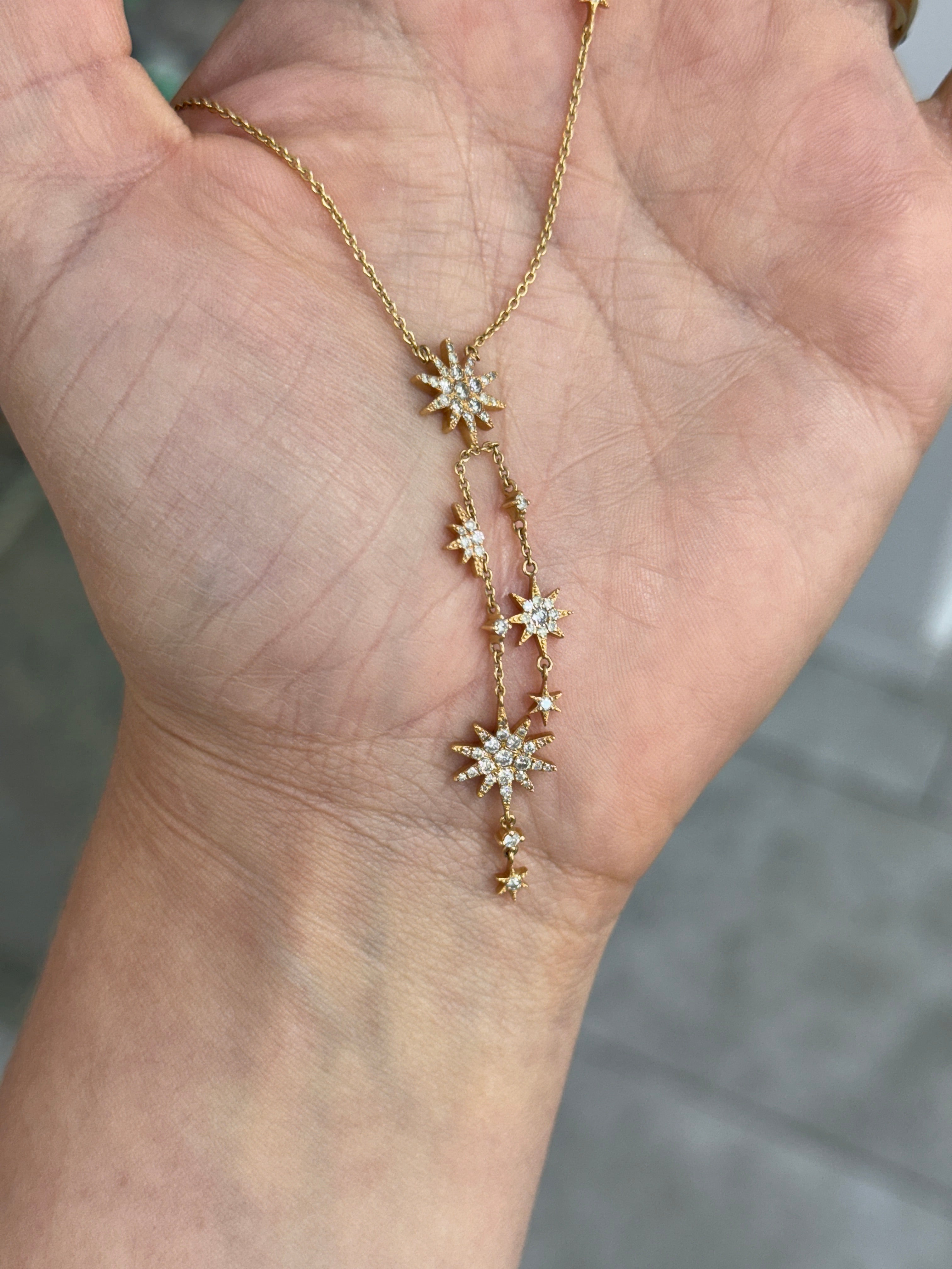 0.93tcw 14K Stunning Starry Night Celestial Diamond Necklace