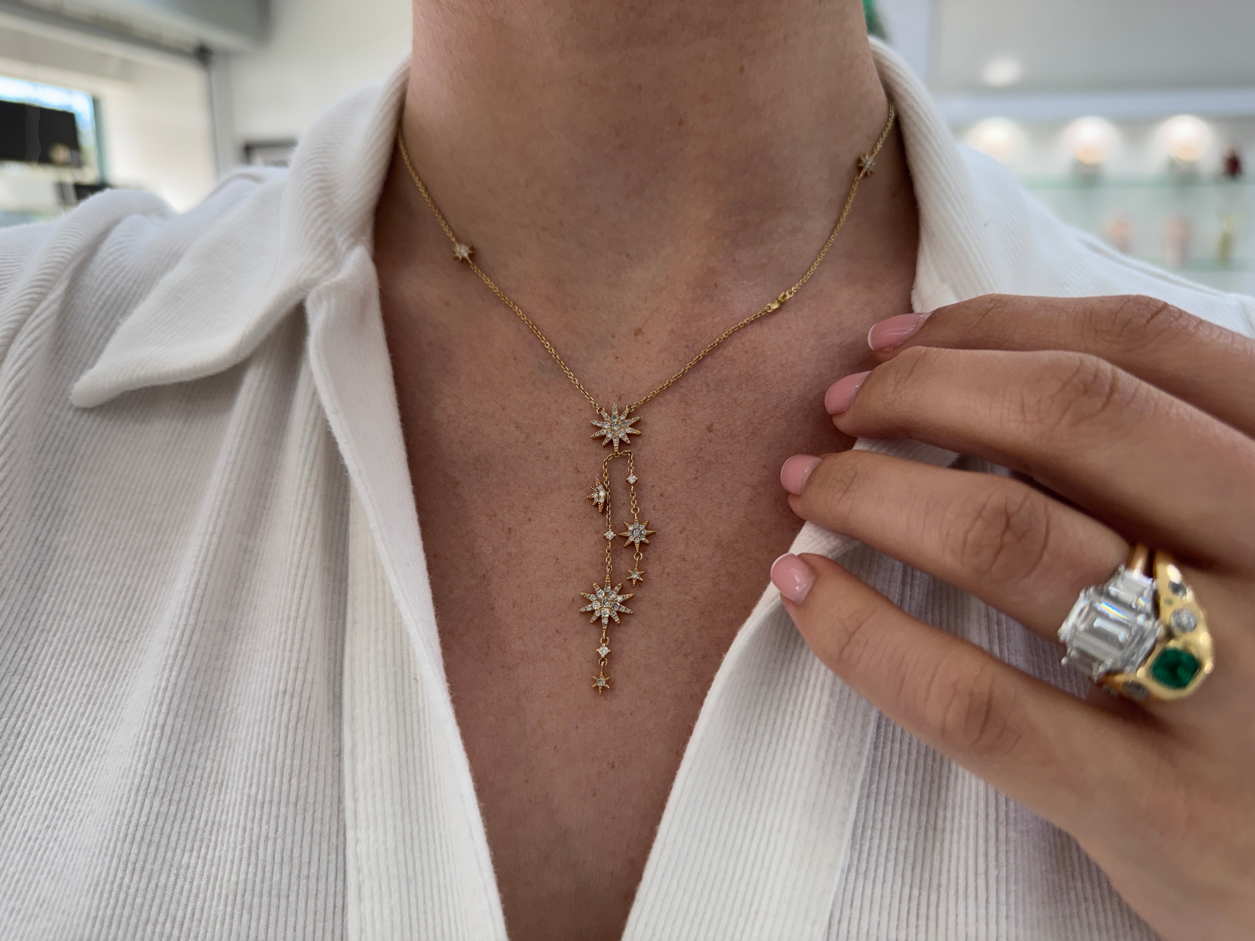 0.93tcw 14K Stunning Starry Night Celestial Diamond Necklace