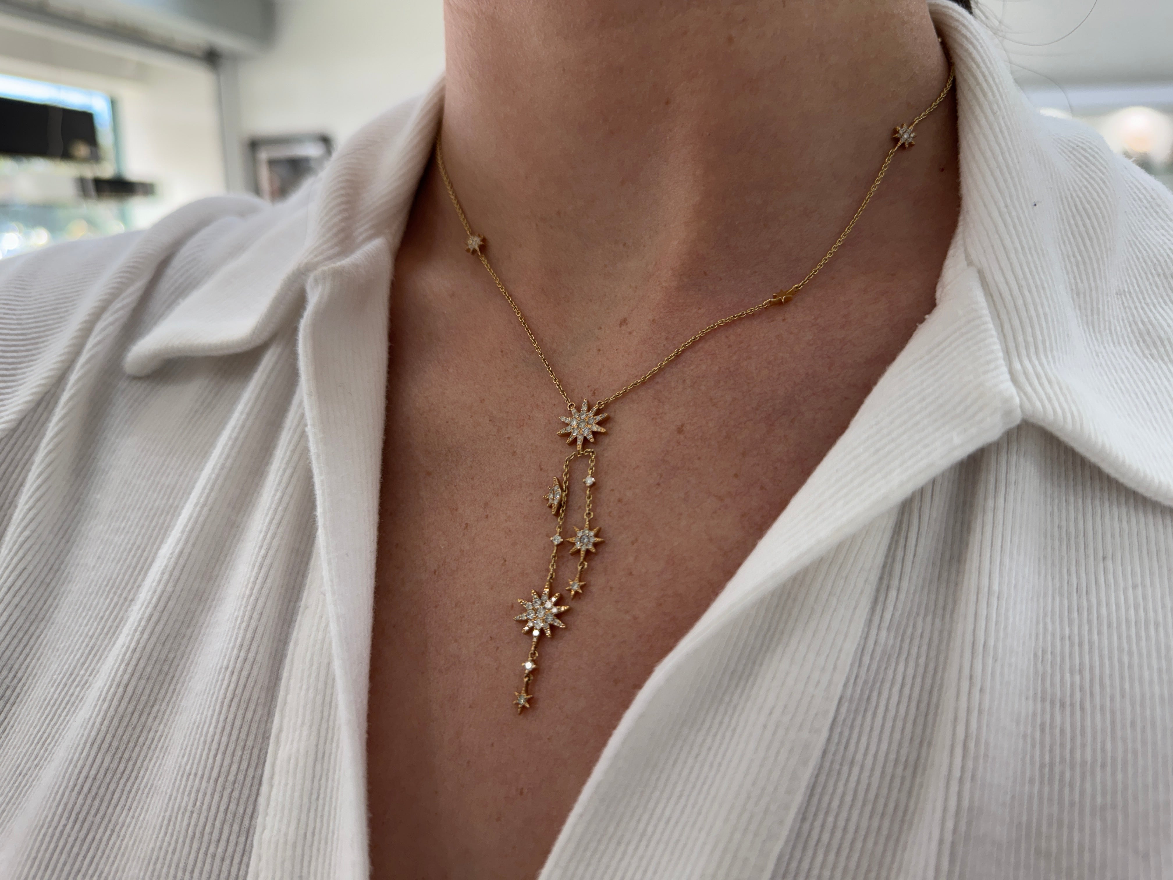 0.93tcw 14K Stunning Starry Night Celestial Diamond Necklace