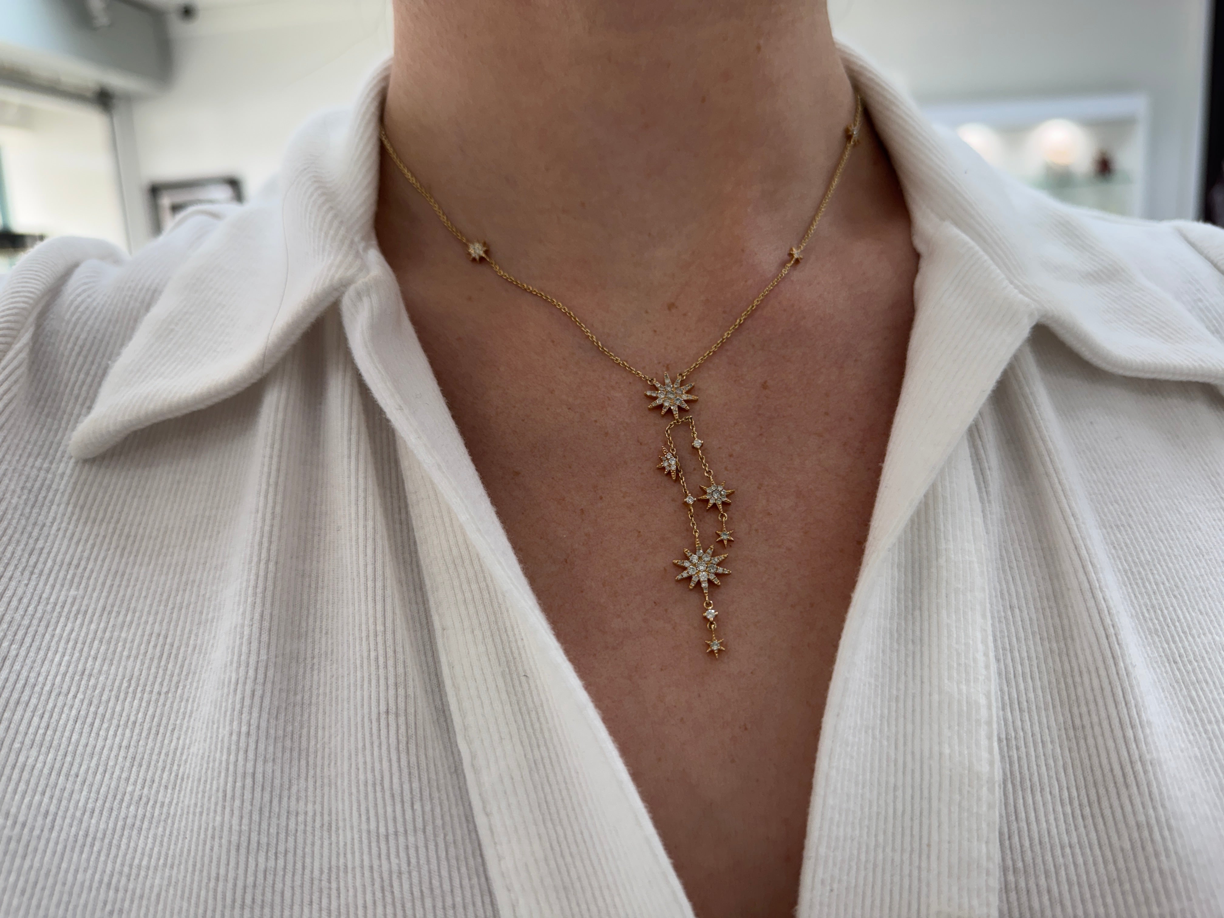 0.93tcw 14K Stunning Starry Night Celestial Diamond Necklace