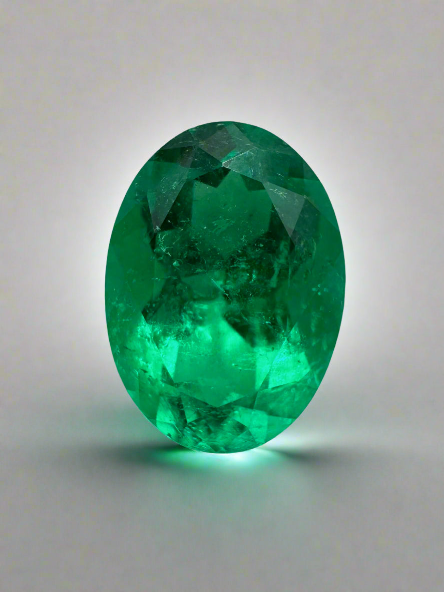 3.36 Carat 12x9 AAA+ Vivid Muzo Green Natural Oval Colombian Emerald-Loose