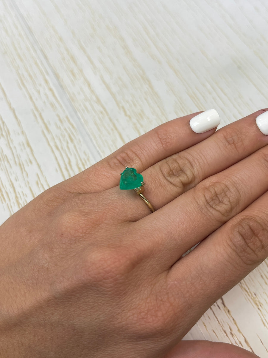 2.52 Carat Loose Colombian Emerald - Stunning Heart Shape