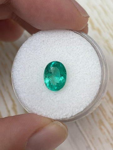 Oval Cut Colombian Emerald - 1.64 Carat, 9.0x7mm, Green Natural Gem