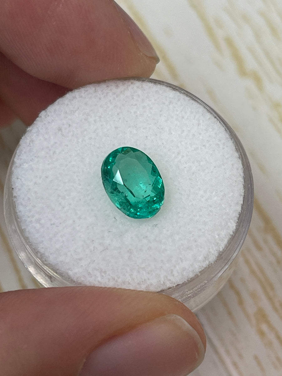 1.64 Carat Emerald Gem - Oval Shape, Authentic Colombian