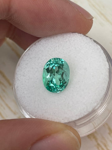 Oval Cut Colombian Emerald - 2.80 Carat VVS Clarity in Bluish Green Hue