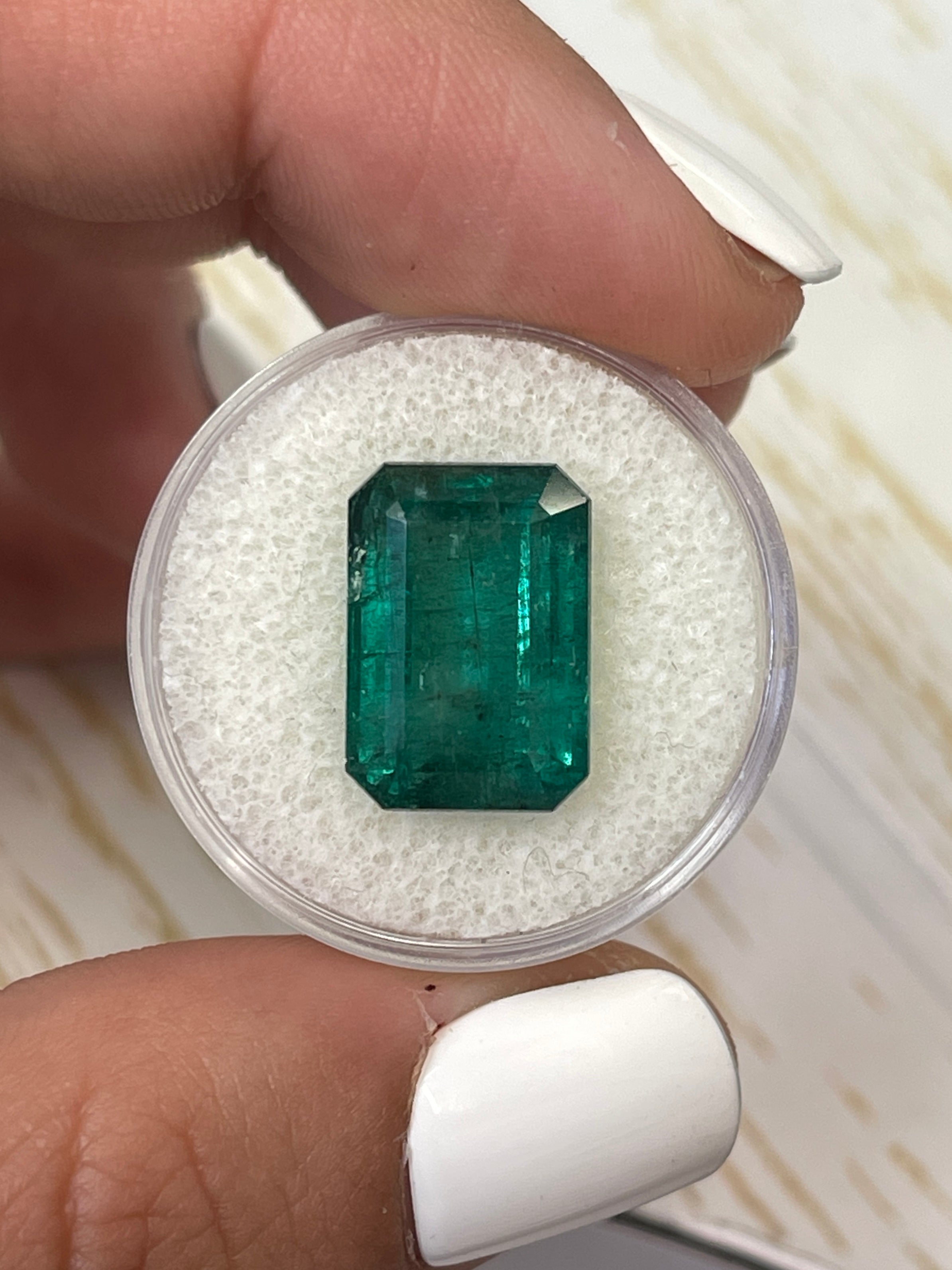 10.99 Carat Loose Zambian Emerald Cut in Stunning Green