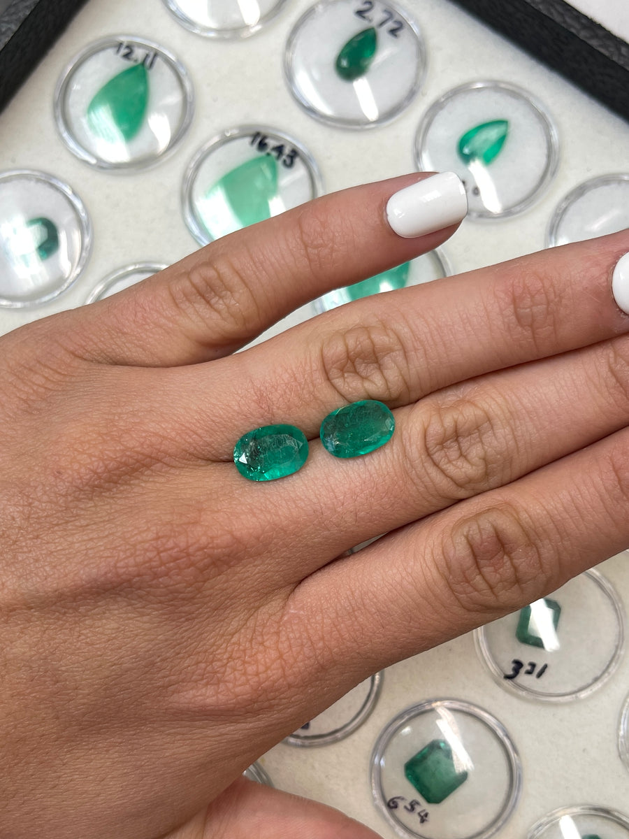 12x8.5 mm Matching Colombian Emeralds - 4.84 Total Carat Weight