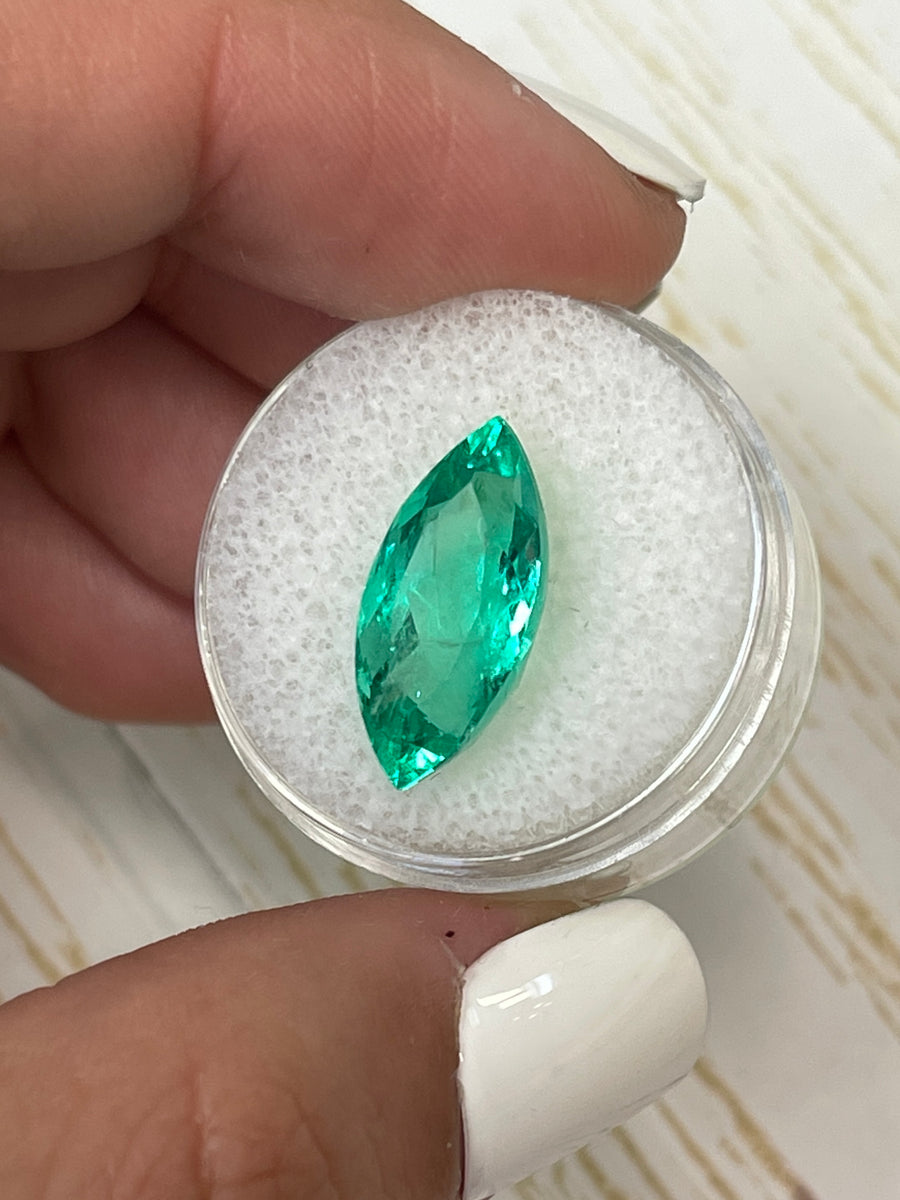 Genuine Colombian Green Emerald, 6.84ct Marquise, 18.5x9mm Size