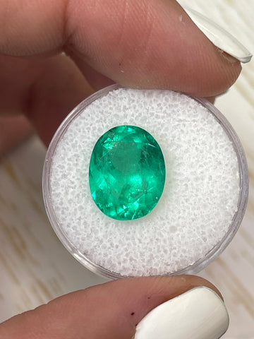 Oval-Cut 6.25 Carat Colombian Emerald - Genuine Muzo Yellow-Green Gemstone