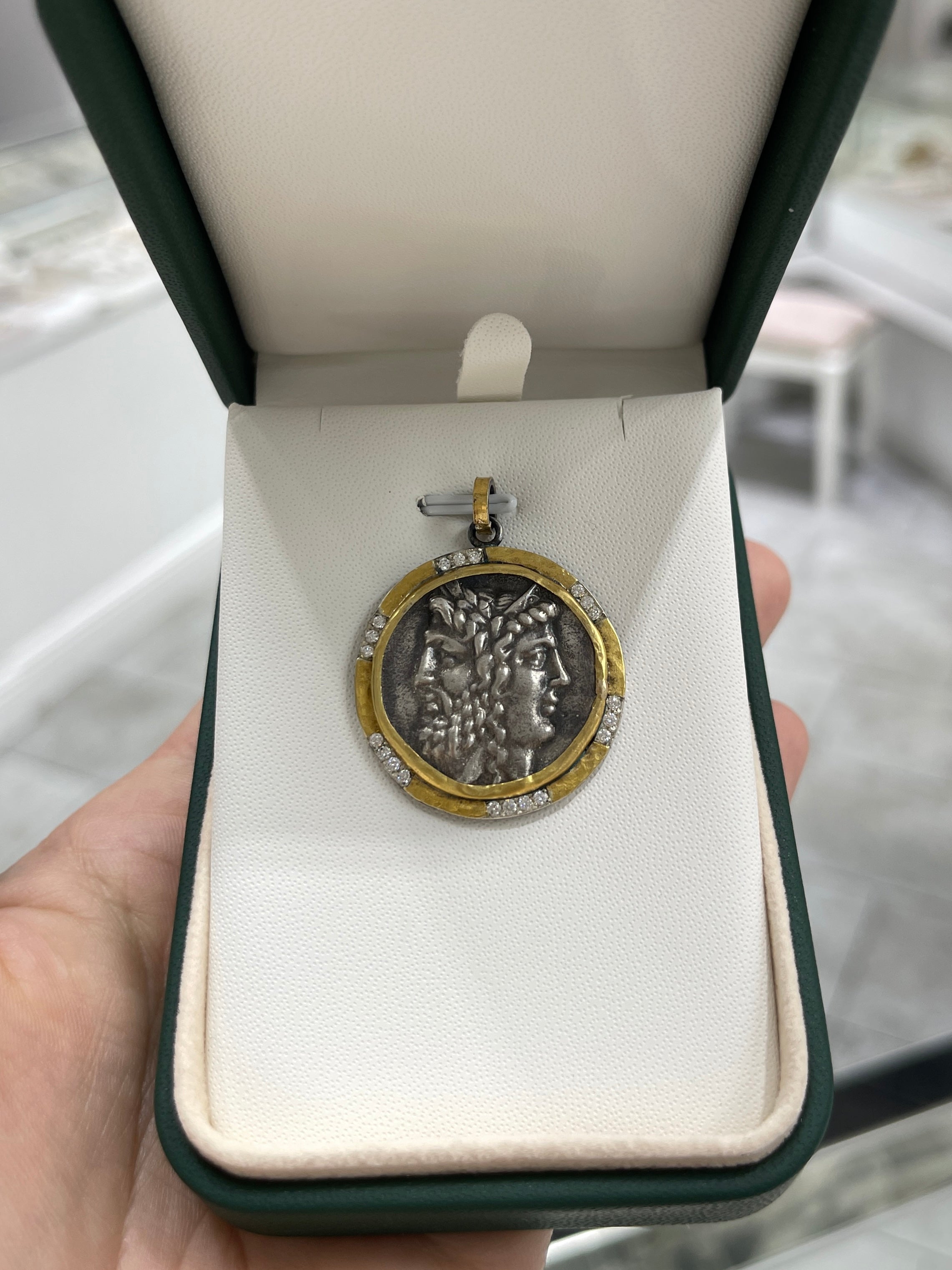 Janus & Janus 24K Gold & Diamond Medallion Pendant
