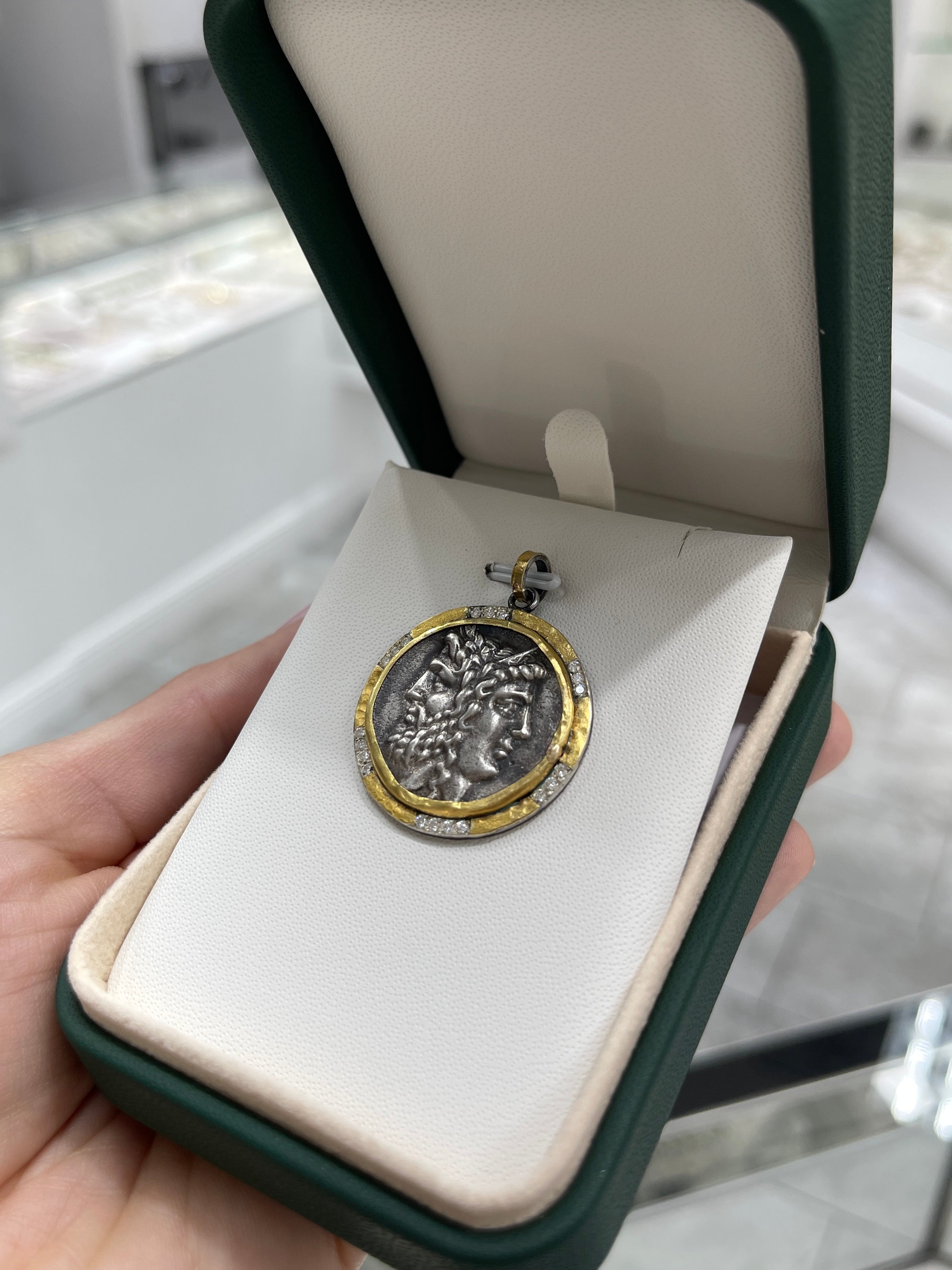 Janus & Janus 24K Gold & Diamond Medallion Pendant