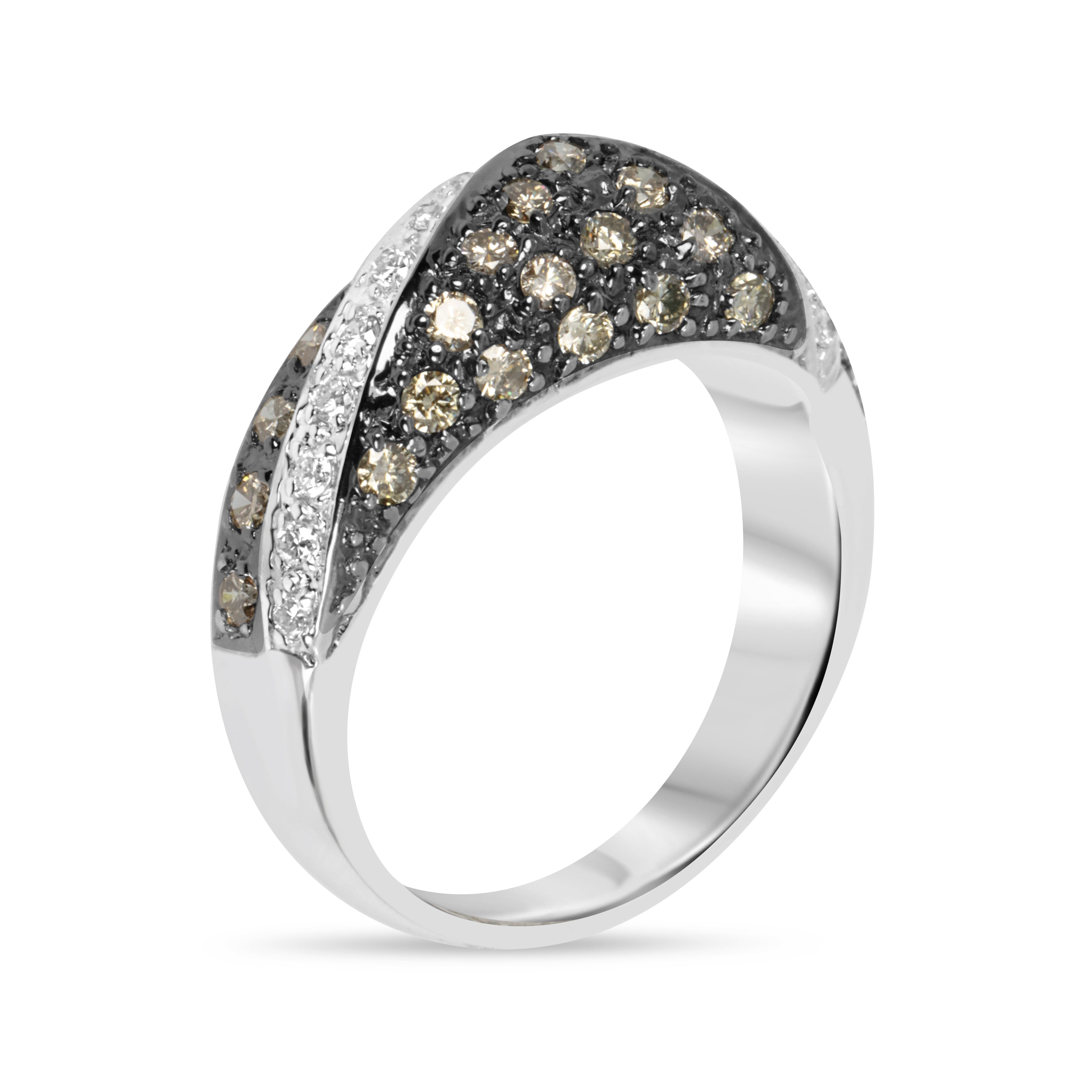 1.09tcw 14K Cocoa Brown Diamond Cluster Pave Ring