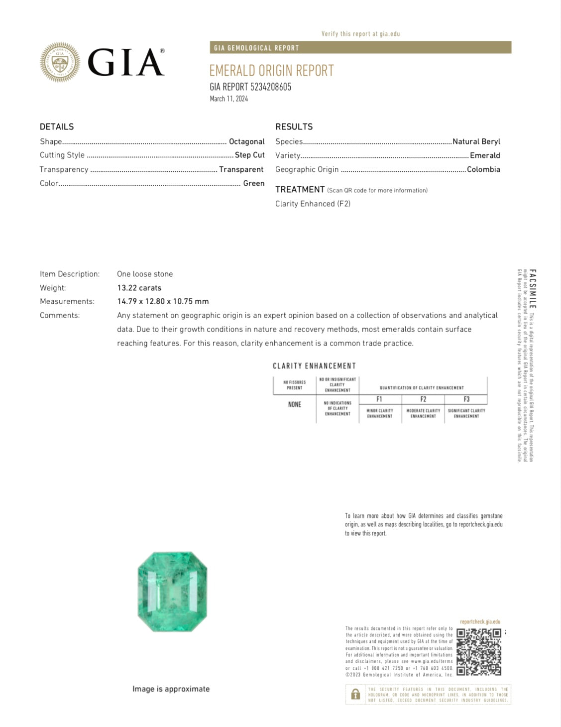 13.22 Carat GIA CERTIFIED 15x13 Muzo Yellowish Green Natural Loose Colombian Emerald- Emerald Cut - JR Colombian Emeralds