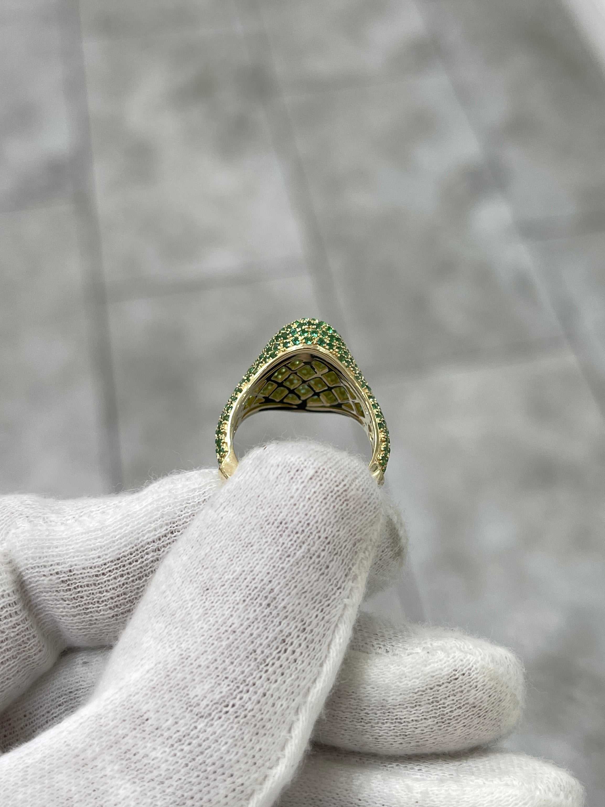 Esmeraldamas9 talla 6 2.01tcw Emerald Pave Signet Ring 14K Gold - JR Colombian Emeralds