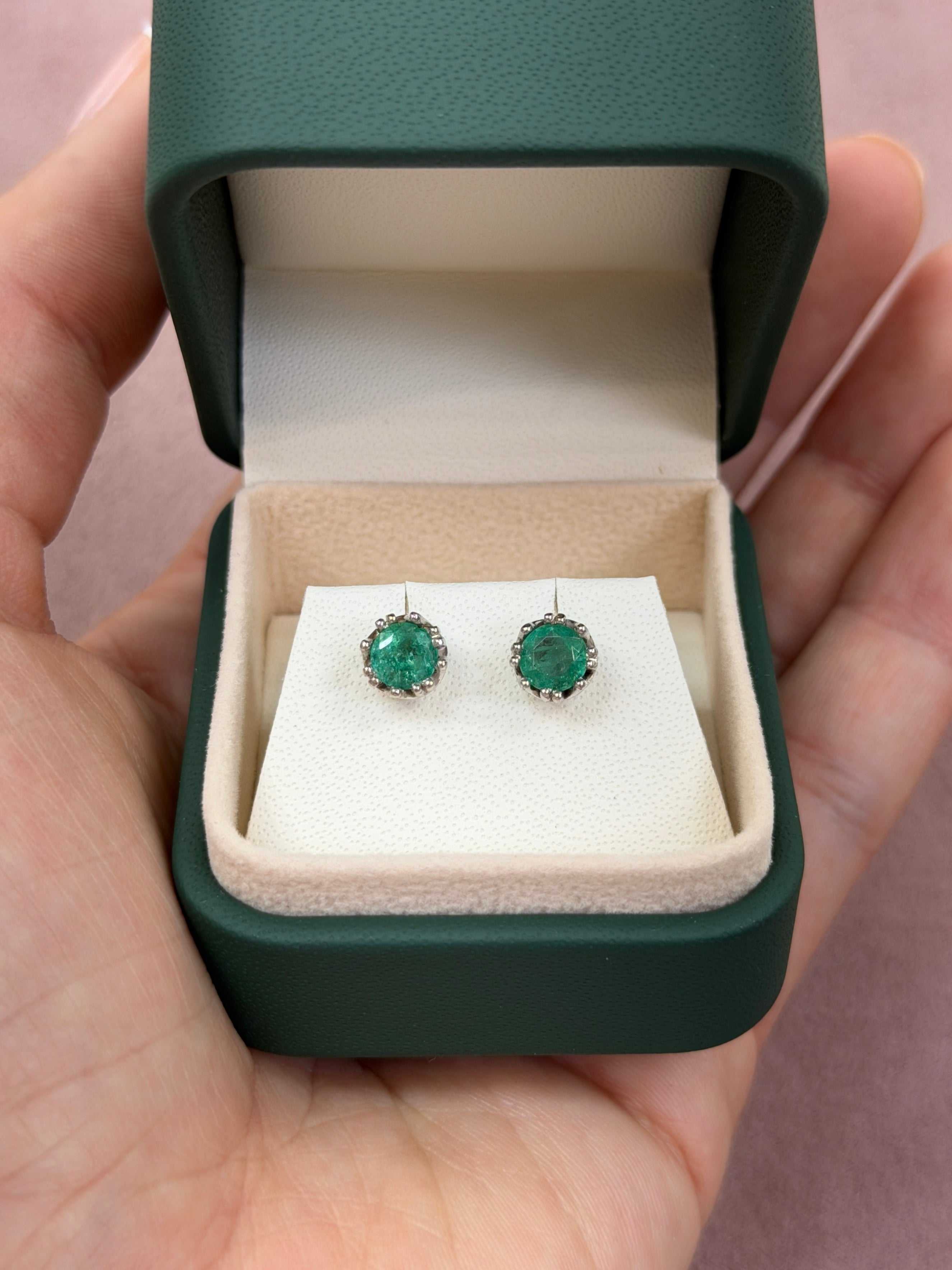 1.50tcw Round Multiprong Studs 14K White Gold