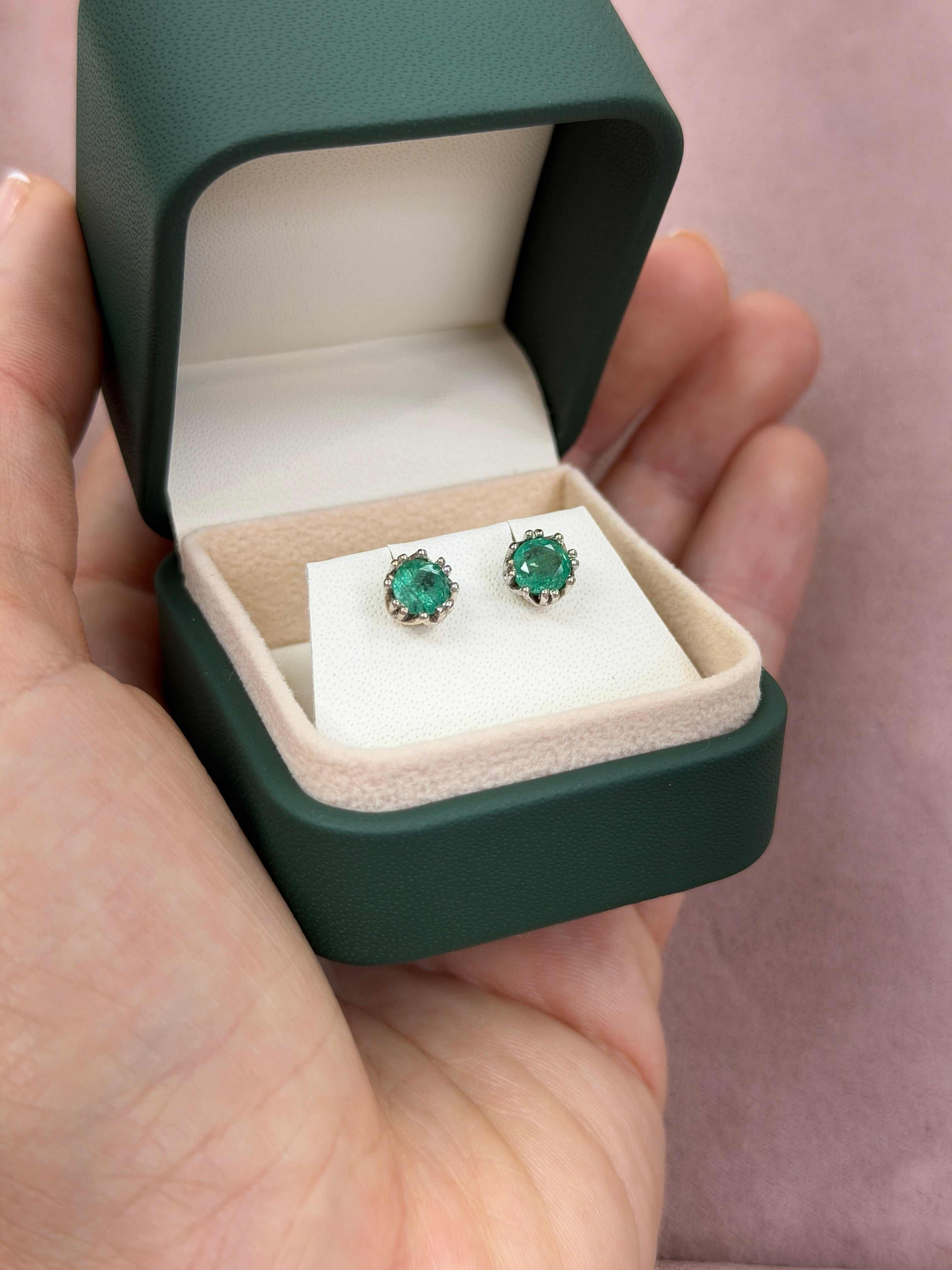 1.50tcw Round Multiprong Studs 14K White Gold