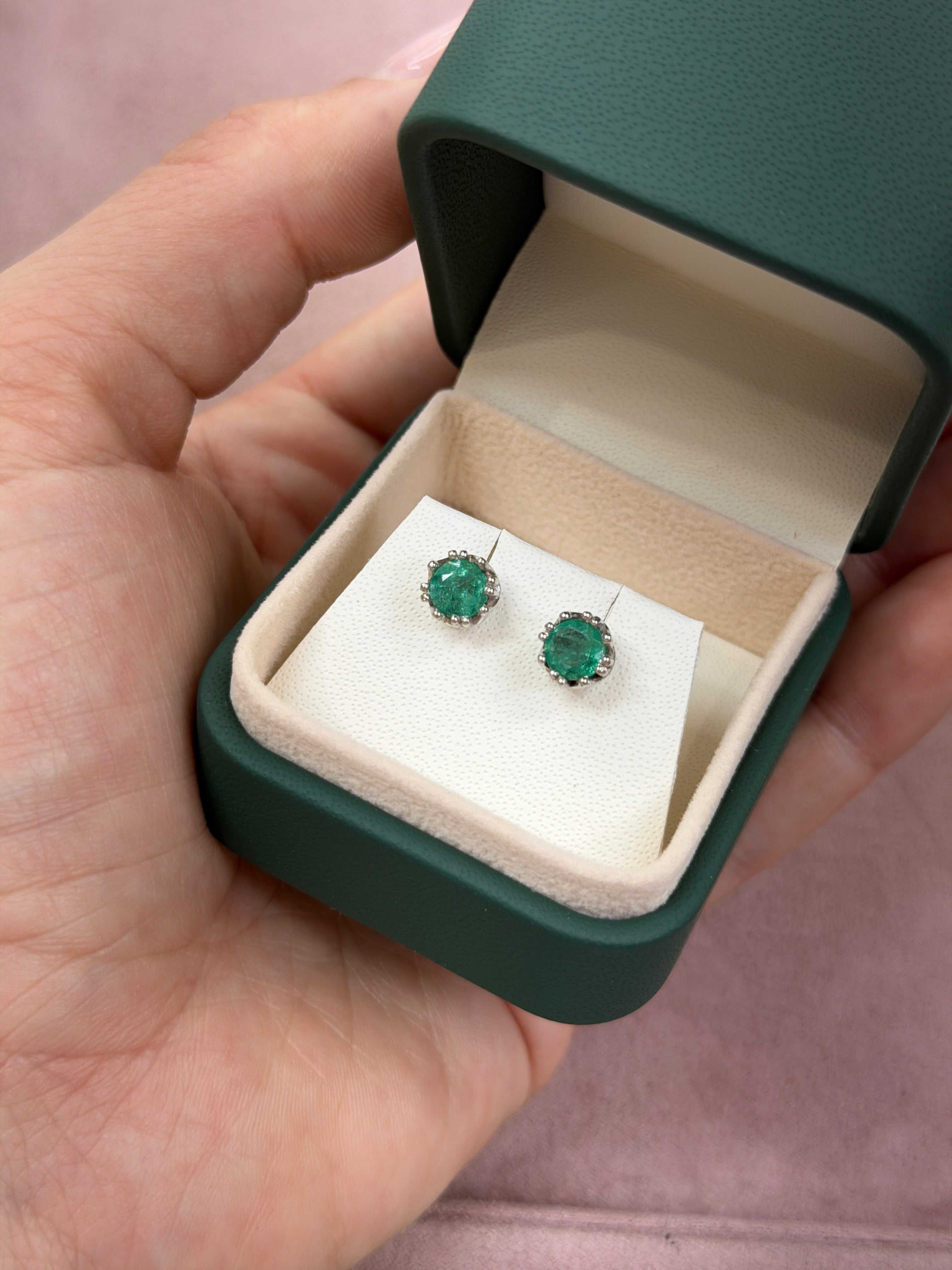 1.50tcw Round Multiprong Studs 14K White Gold