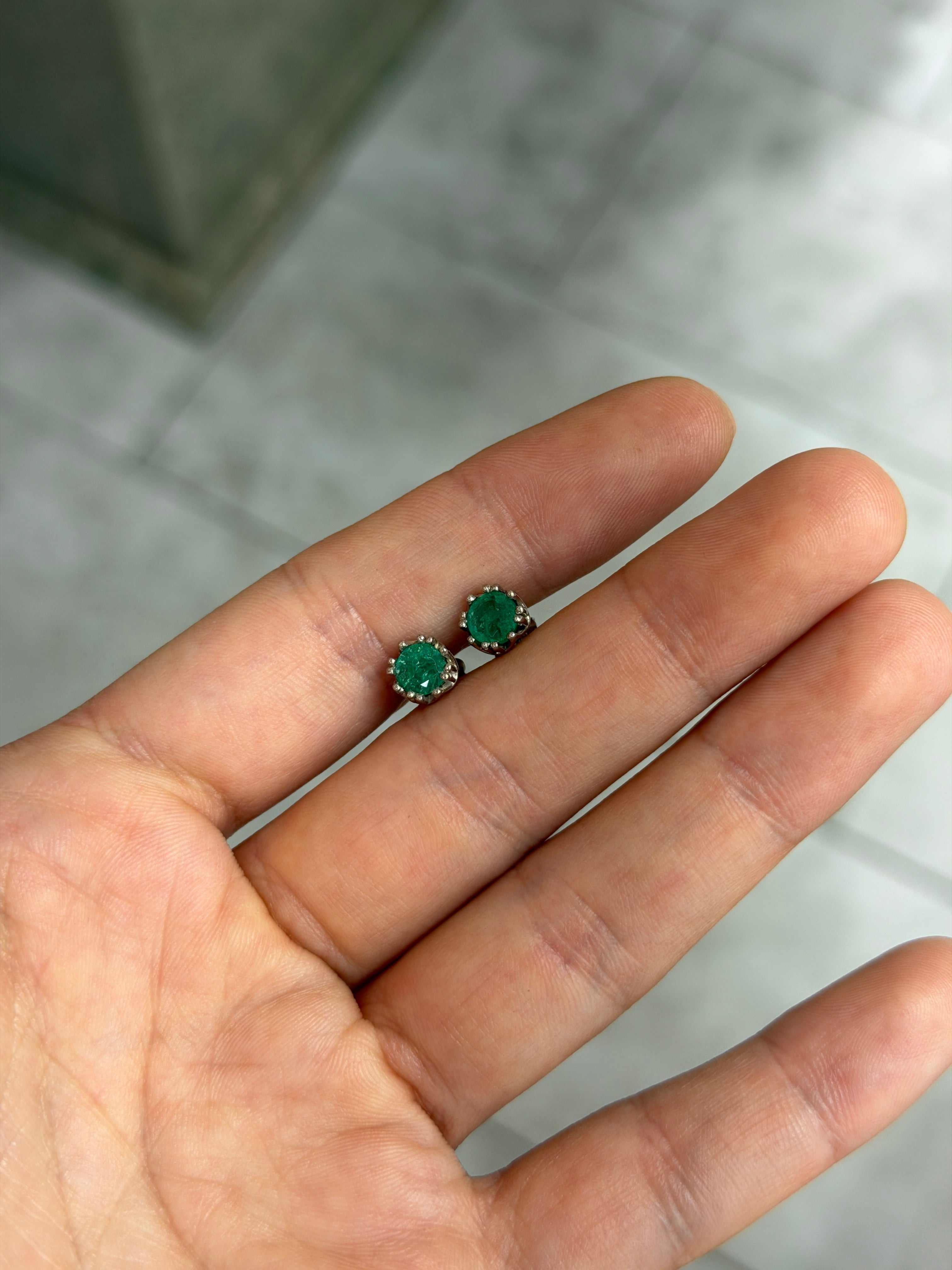 1.50tcw Round Multiprong Studs 14K White Gold