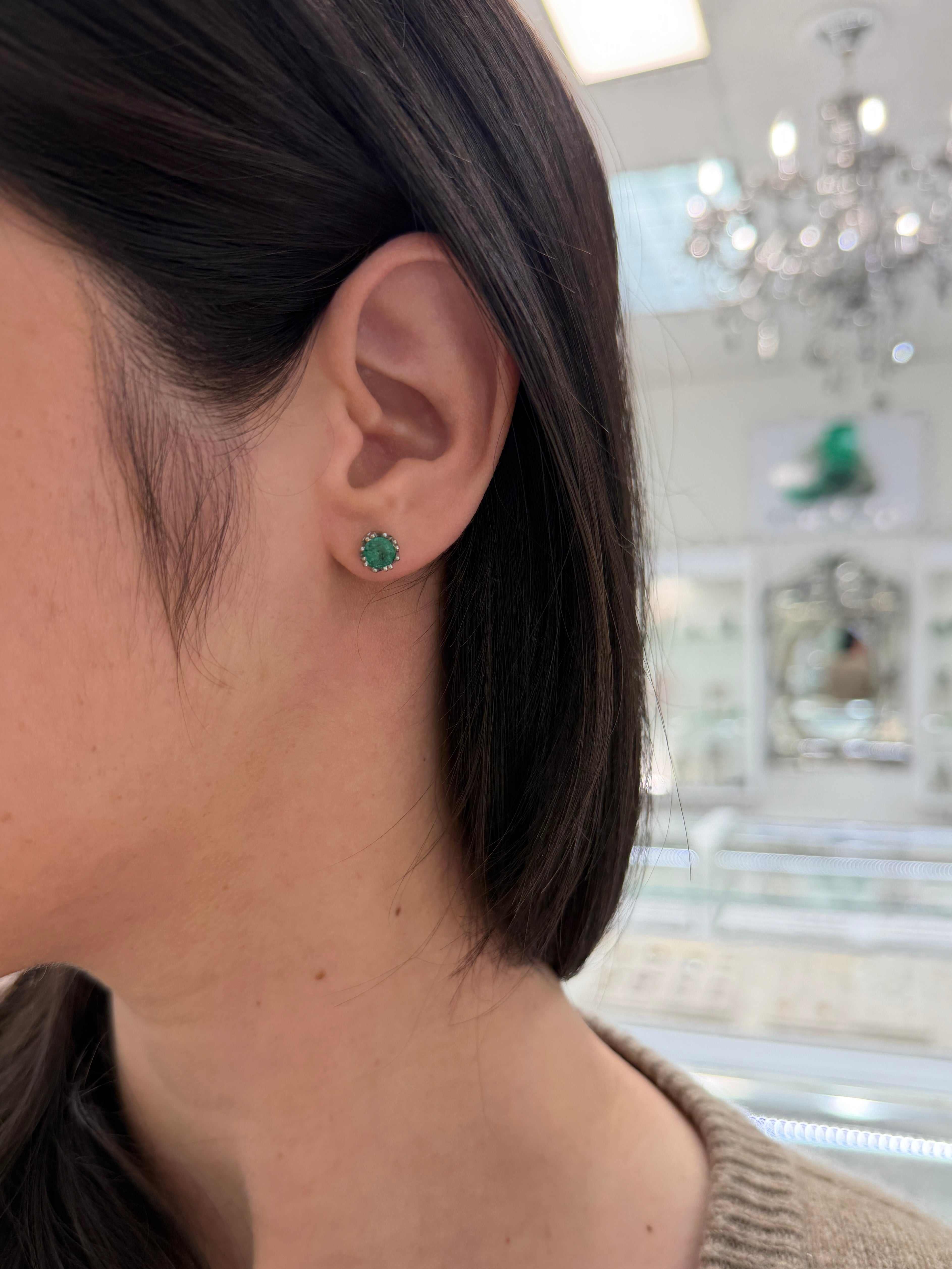 1.50tcw Round Multiprong Studs 14K White Gold