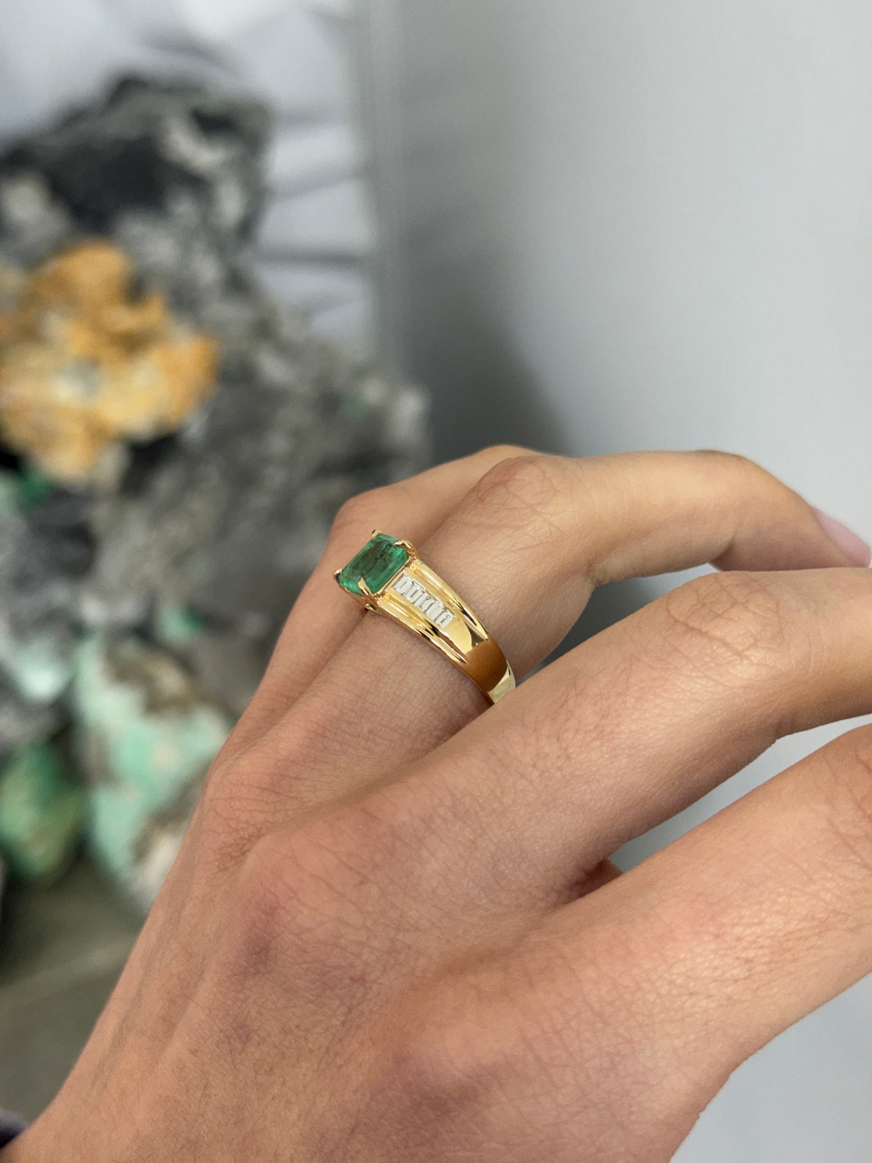 50% Deposit 2.03 Carat 8x7 Eye Clean Bluish Green Emerald Cut Natural Unset Colombian Emerald