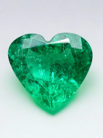 4.12 Carat Minor Oil Muzo Green Natural Loose Colombian Emerald-Heart Cut