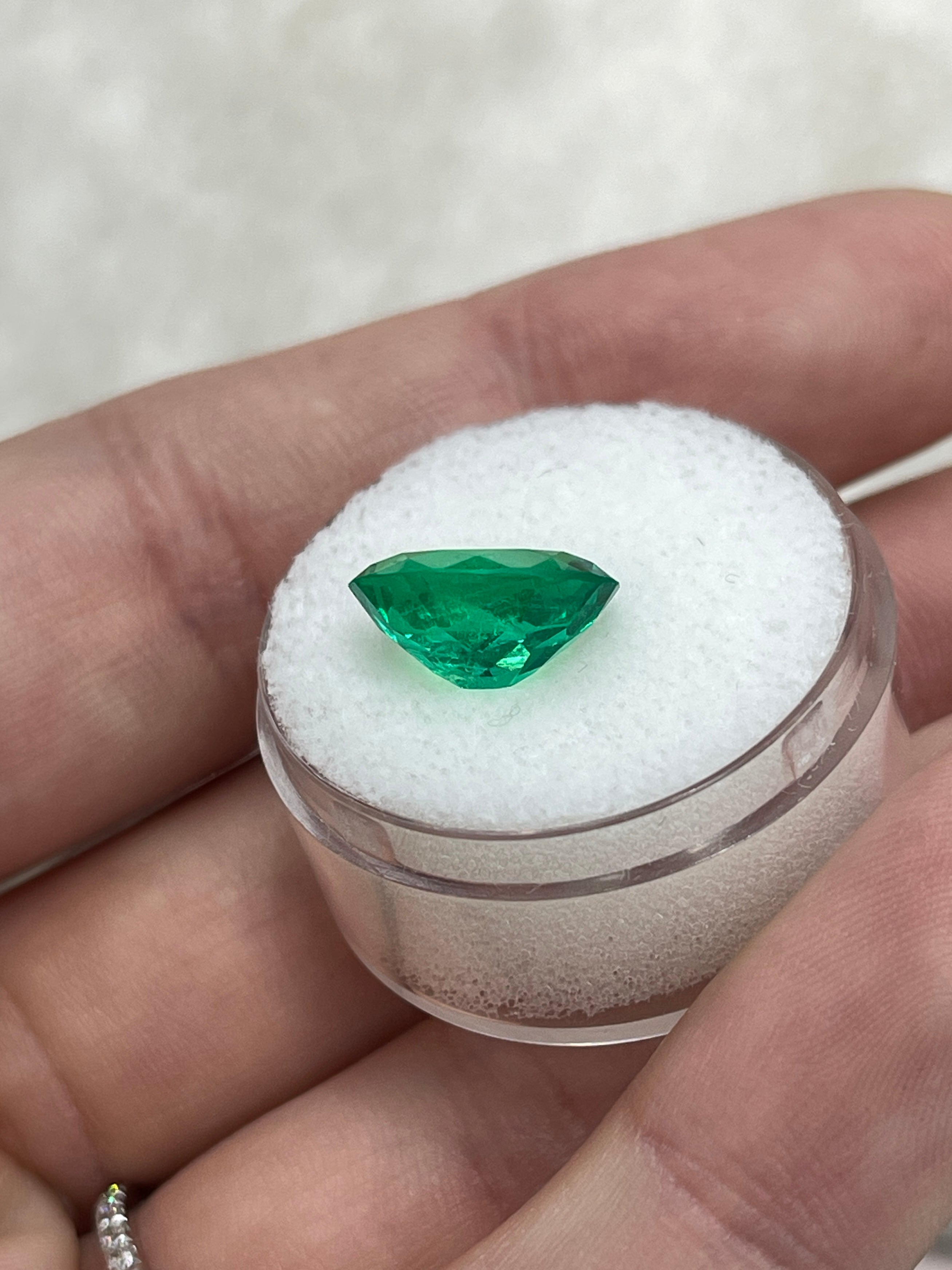 3.36 Carat 12x9 AAA+ Vivid Muzo Green Natural Oval Colombian Emerald-Loose