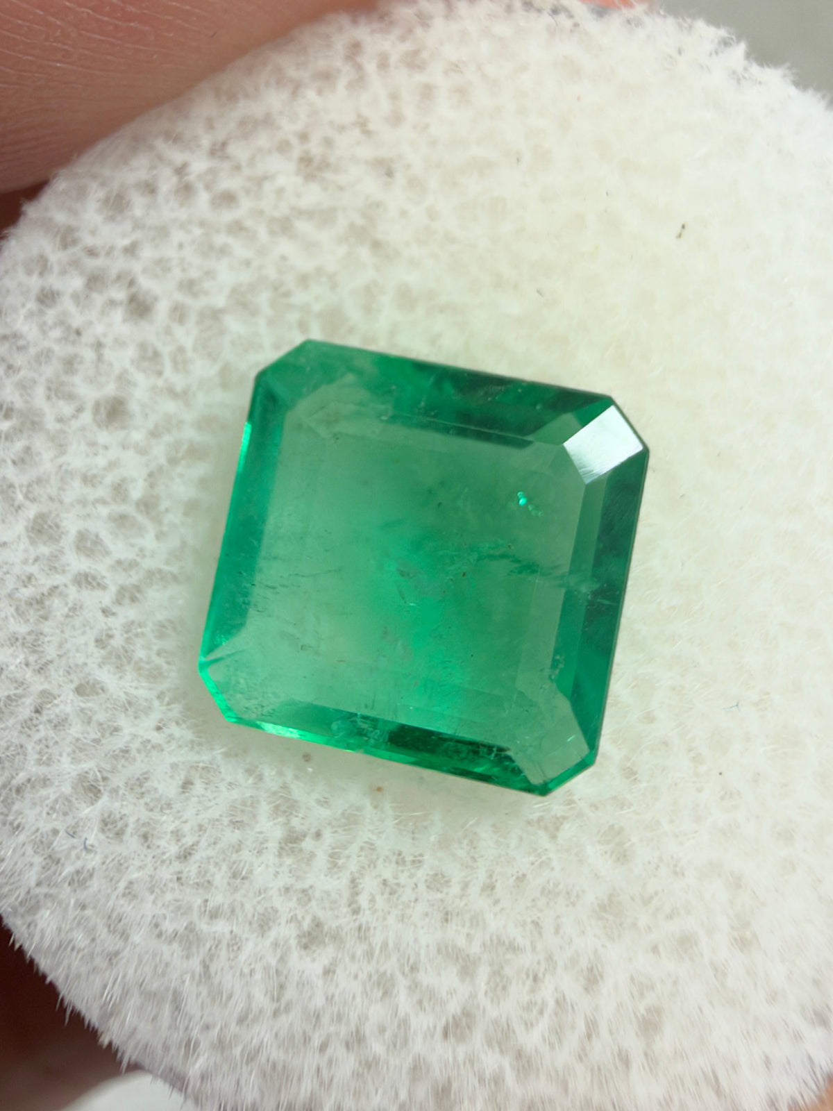 2.93 carat 9×9 Bi-Color Medium Light Green Loose Natural Zambian Emerald- Asscher Cut