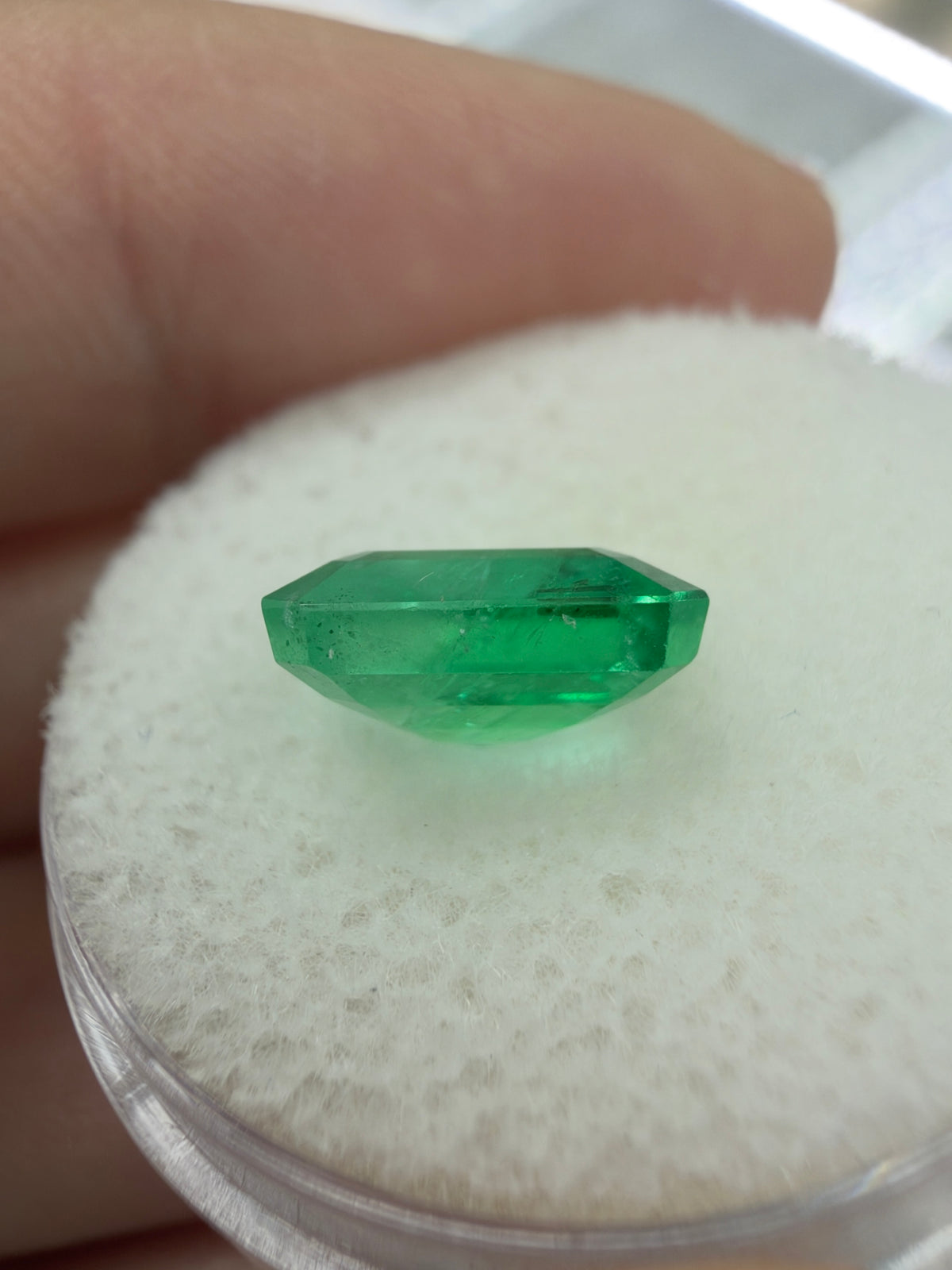 2.93 carat 9×9 Bi-Color Medium Light Green Loose Natural Zambian Emerald- Asscher Cut