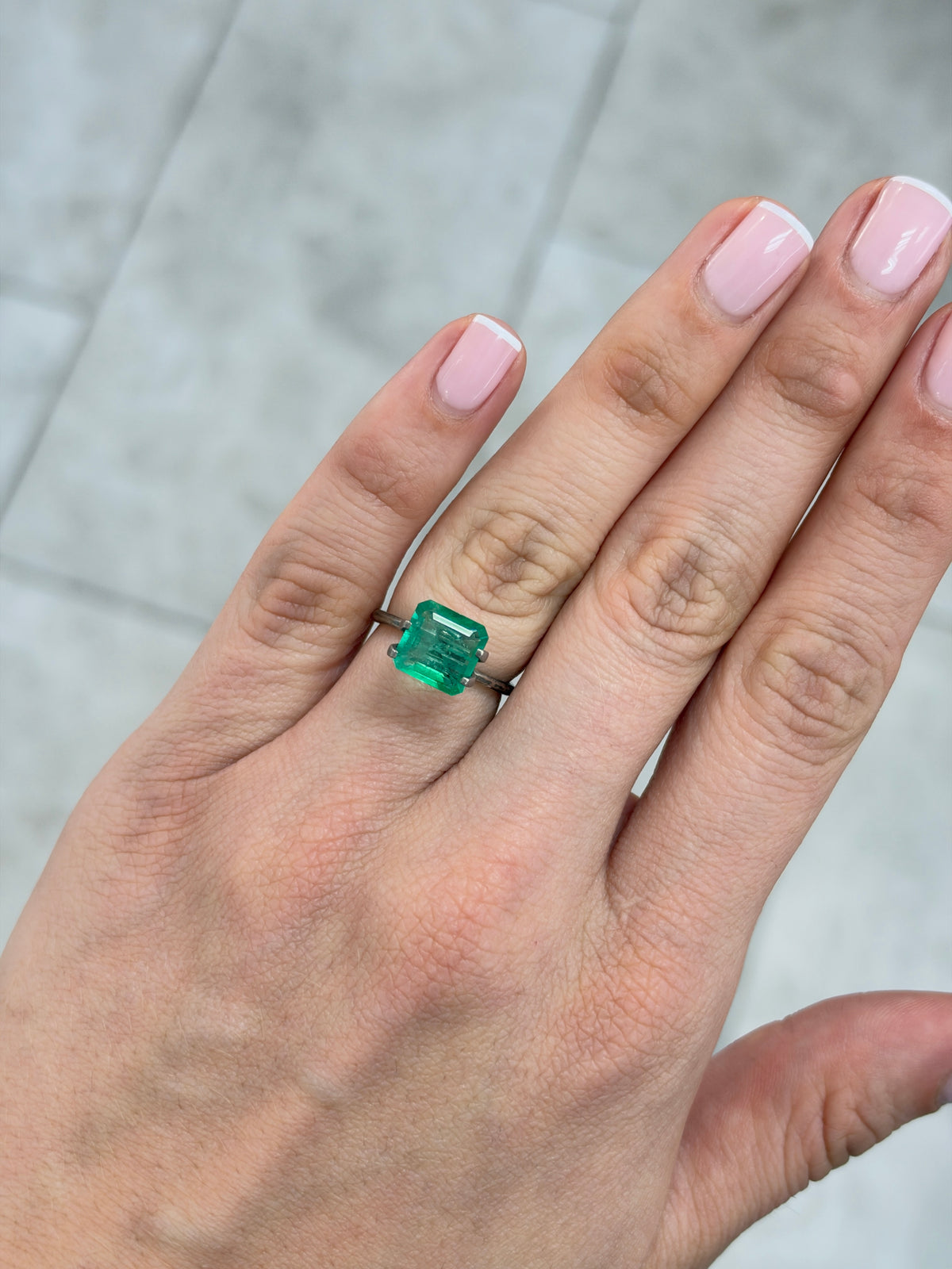 2.93 carat 9×9 Bi-Color Medium Light Green Loose Natural Zambian Emerald- Asscher Cut