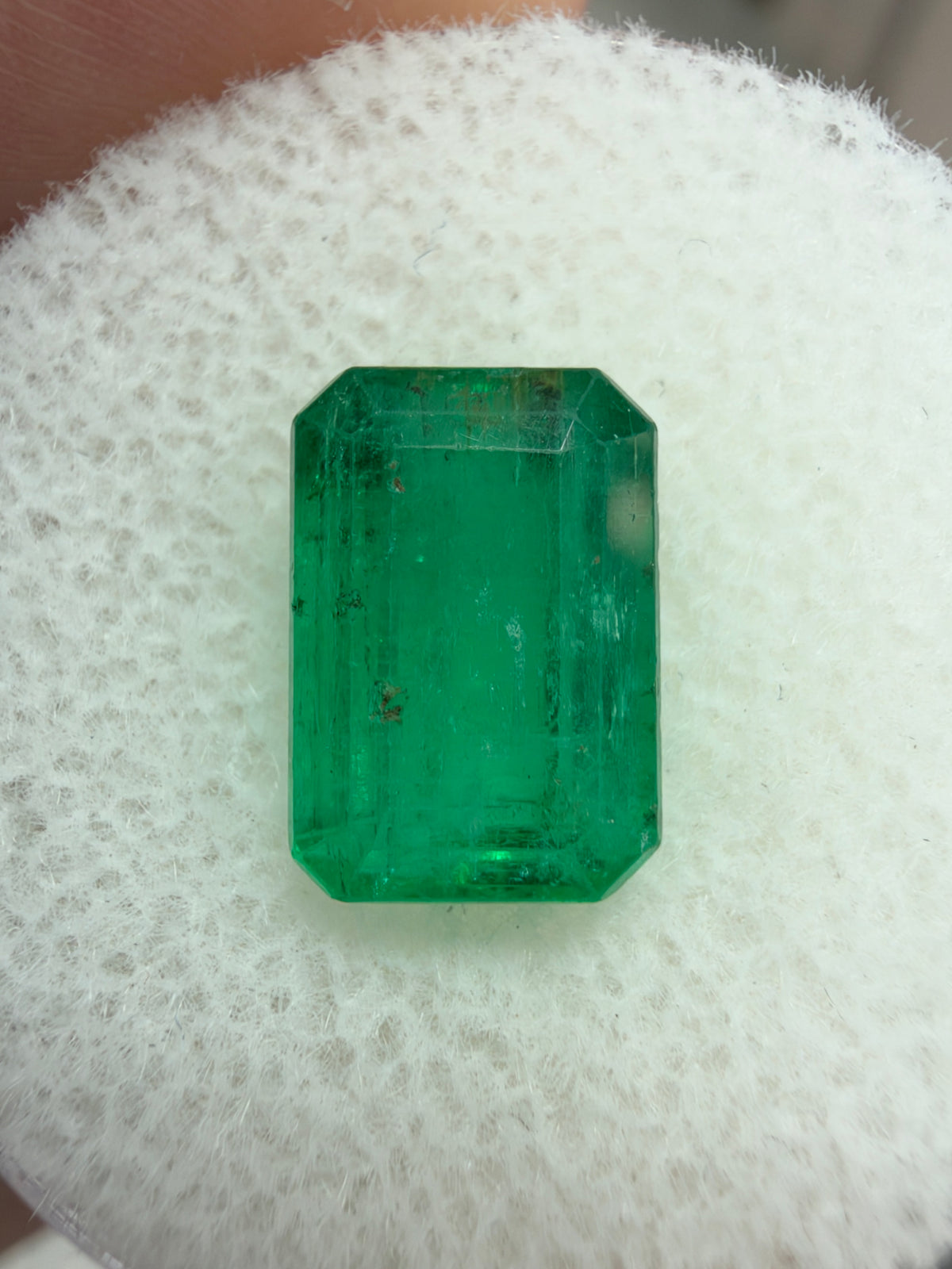 3.08 carat 10×7 Intense Medium Green Natural Loose Zambian- Emerald Cut