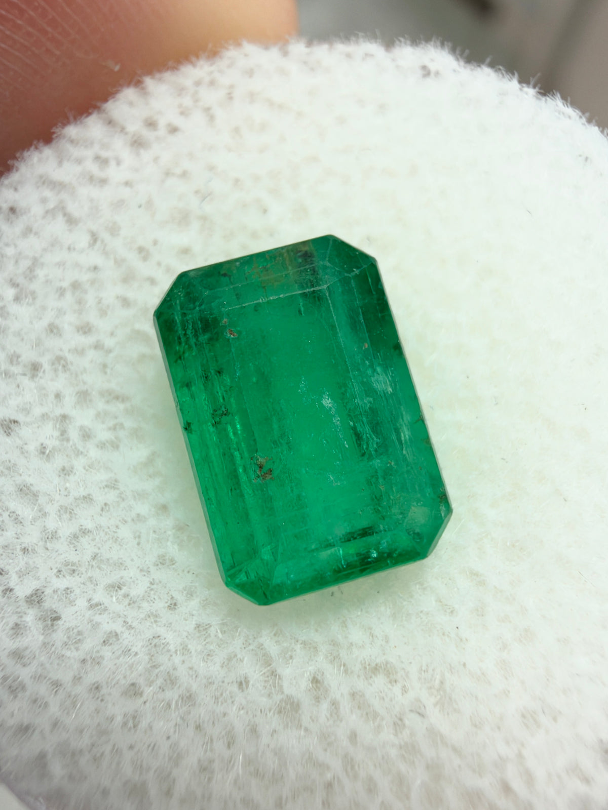 3.08 carat 10×7 Intense Medium Green Natural Loose Zambian- Emerald Cut
