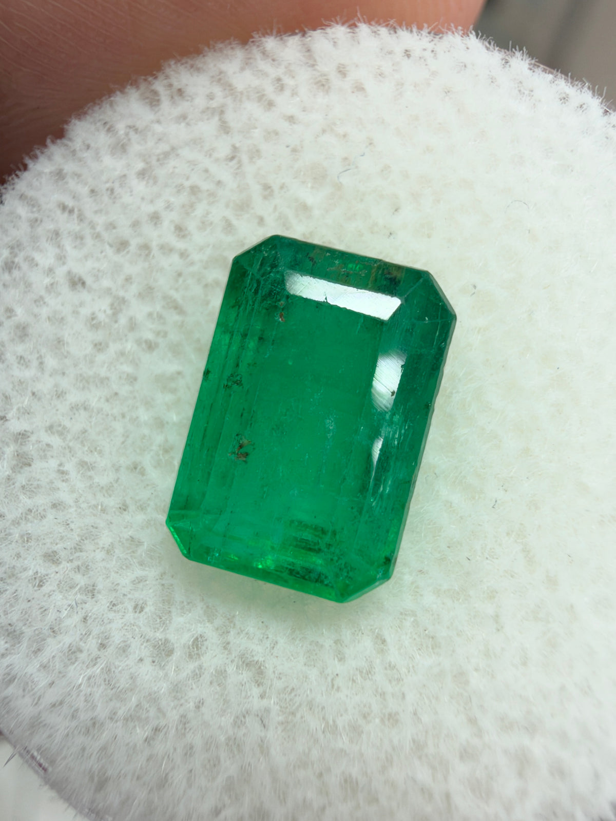 3.08 carat 10×7 Intense Medium Green Natural Loose Zambian- Emerald Cut