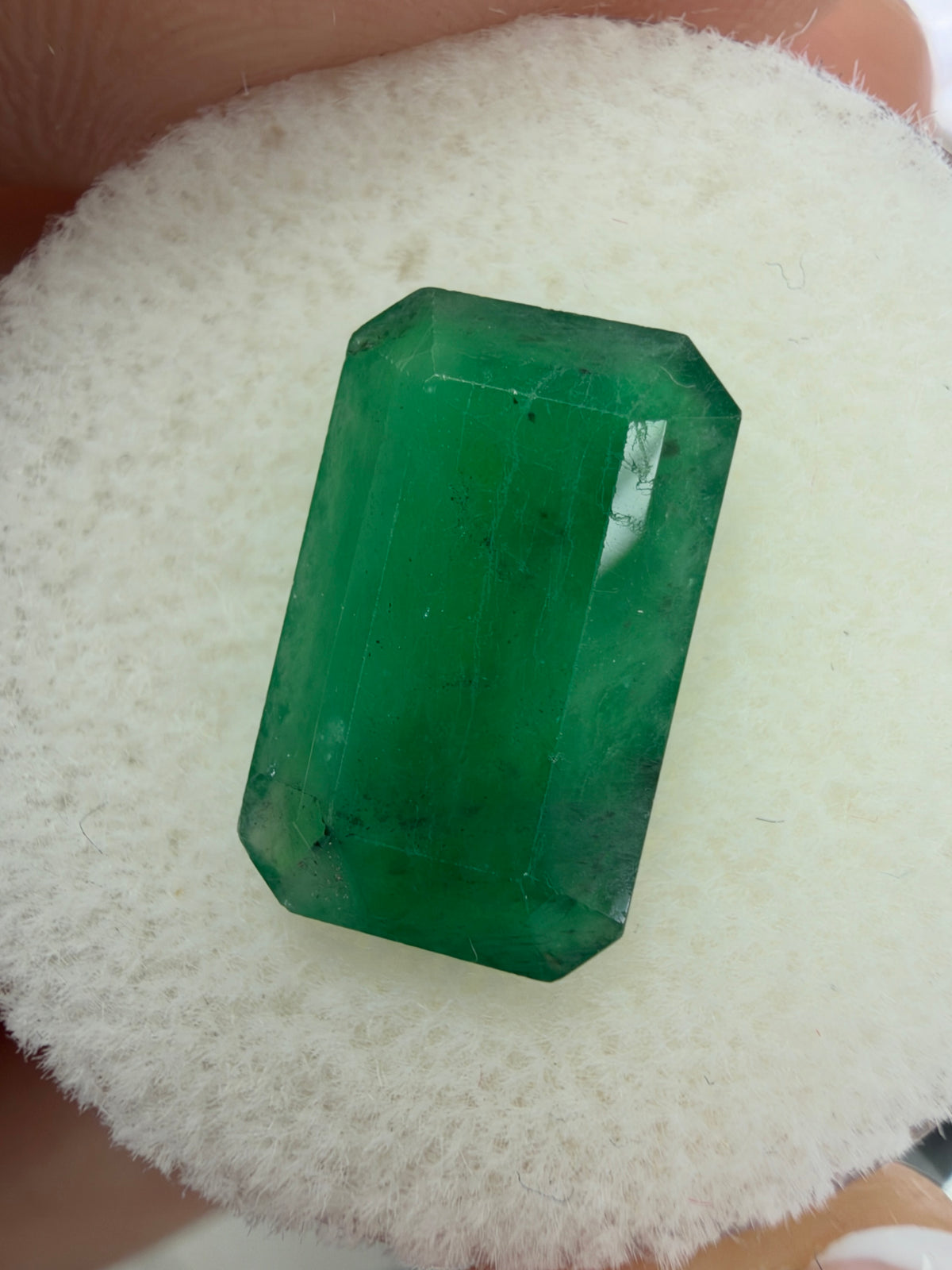 3.27 carat 12.8×8 Elongated Mossy Dark Green Natural Loose Brazilian Emerald- Emerald Cut