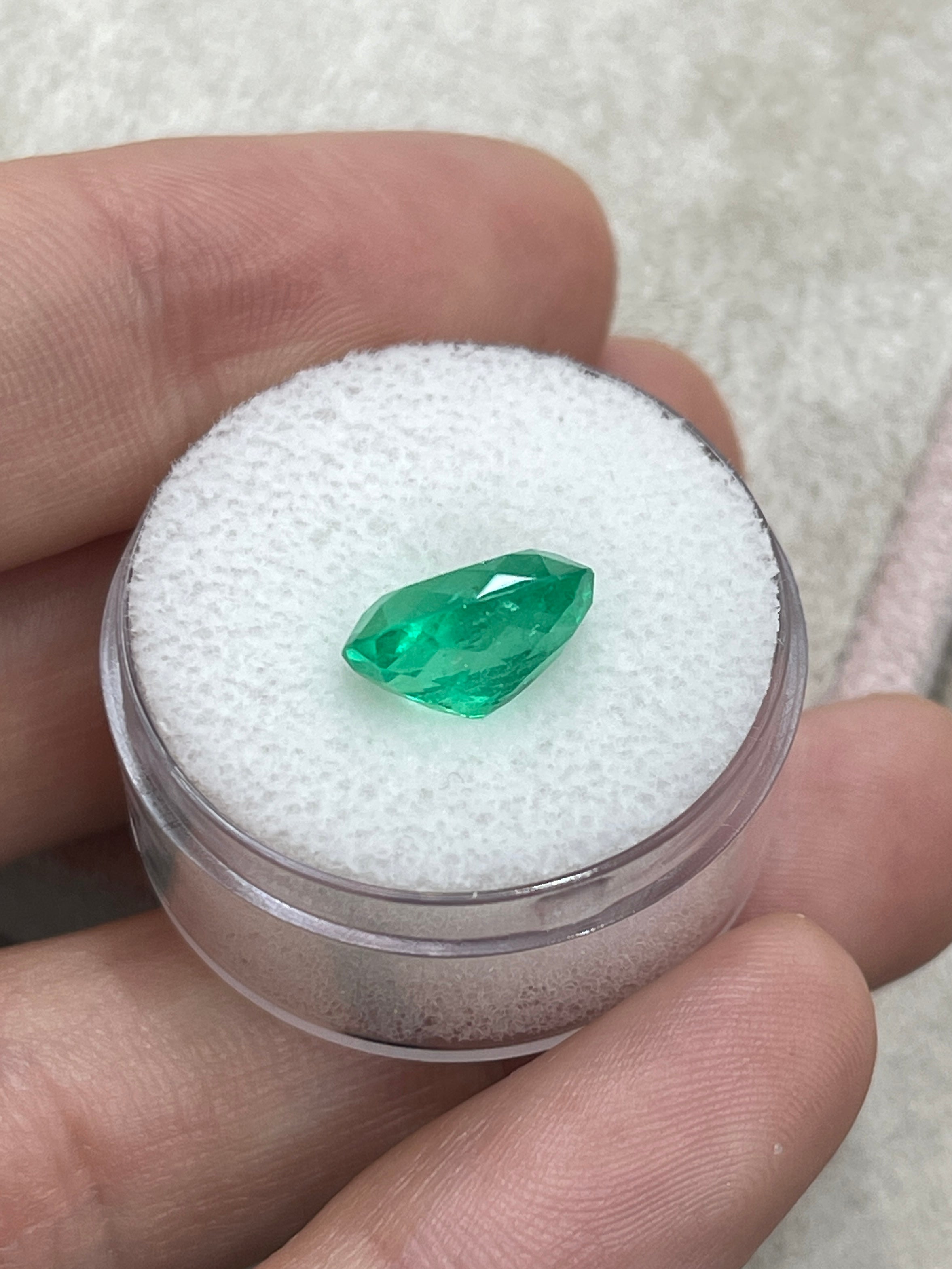 3.16 Carat 11x8 Apple Yellowish Green Loose Oval Colombian Emerald