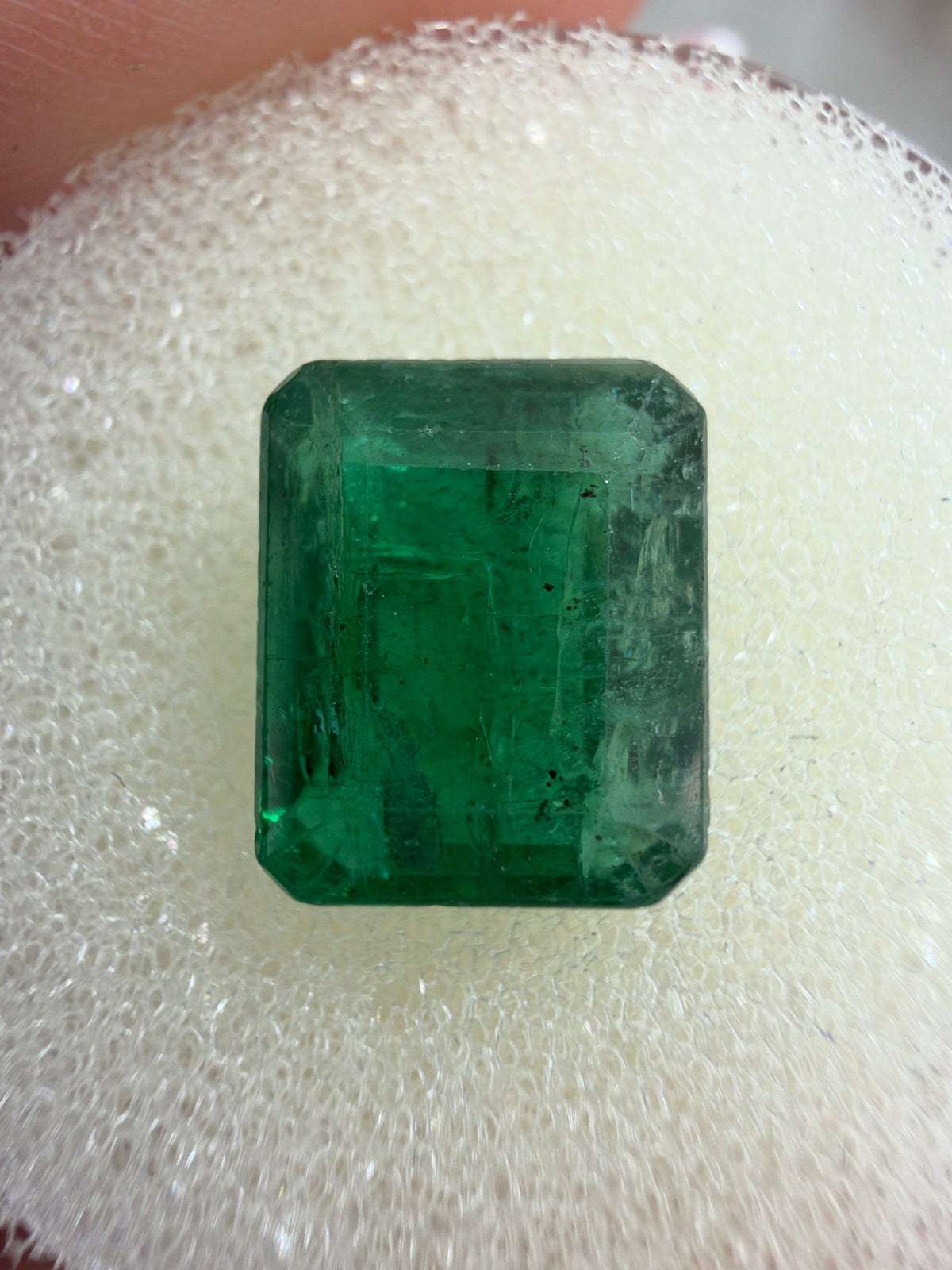 3.48 carat 9.6×8 Rare Dark Green Zambian Loose Real Emerald- Emerald Cut