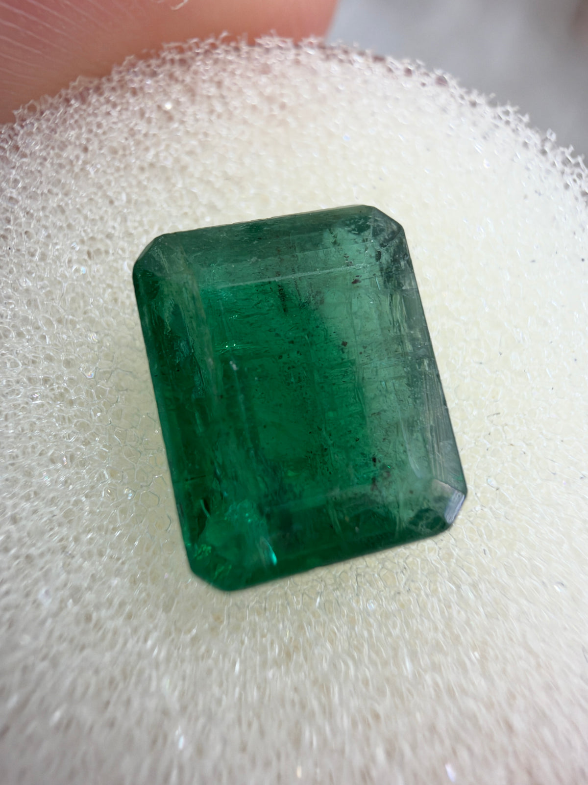 3.48 carat 9.6×8 Rare Dark Green Zambian Loose Real Emerald- Emerald Cut