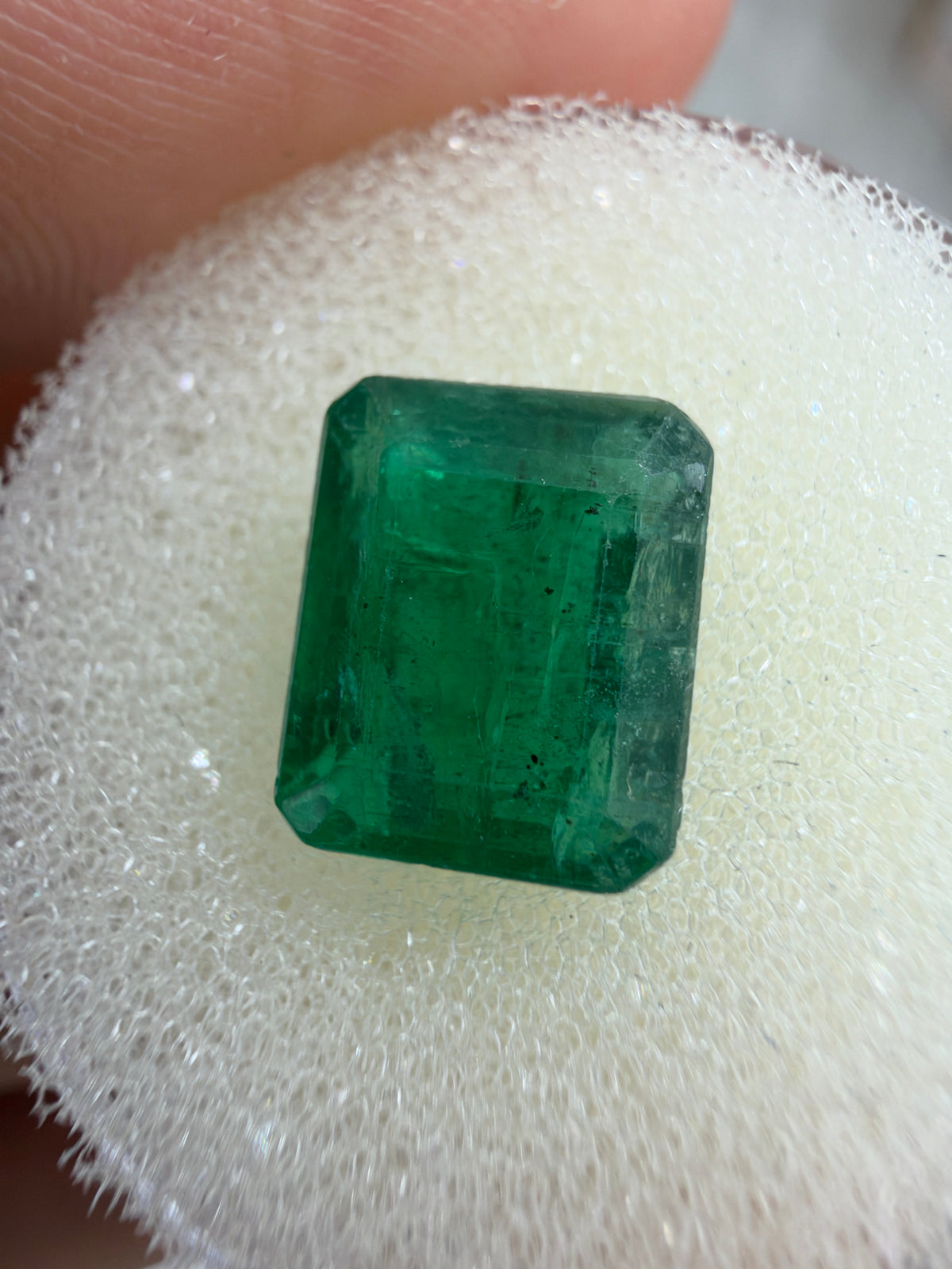 3.48 carat 9.6×8 Rare Dark Green Zambian Loose Real Emerald- Emerald Cut