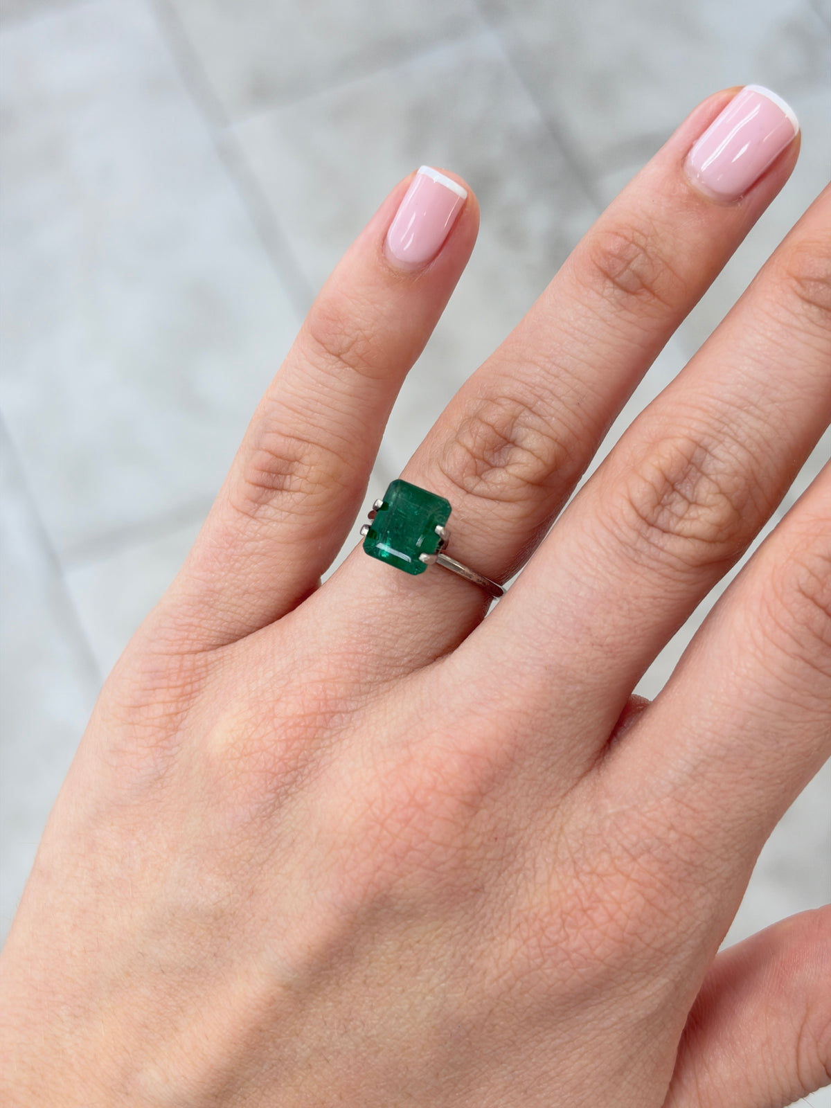 3.48 carat 9.6×8 Rare Dark Green Zambian Loose Real Emerald- Emerald Cut