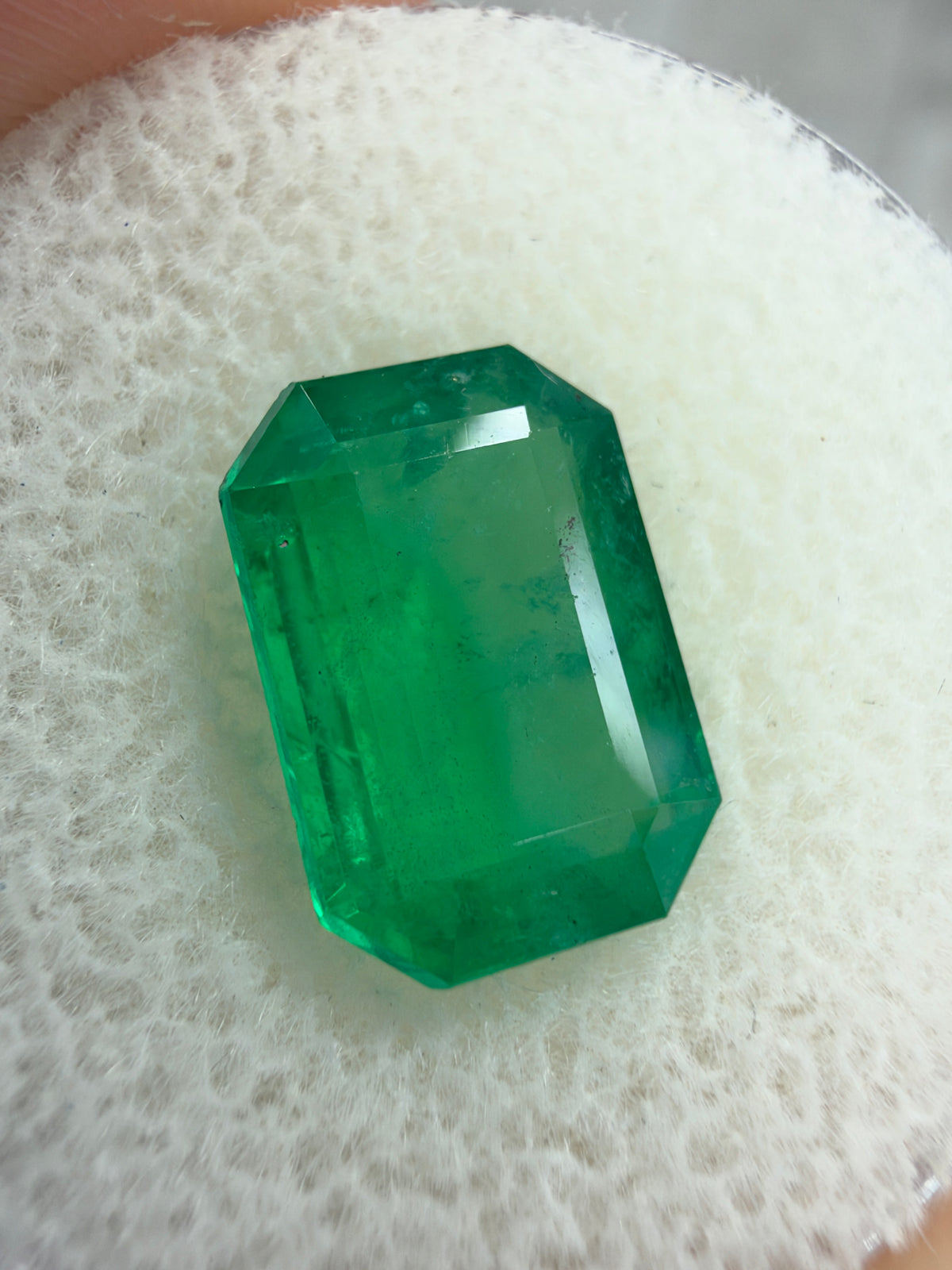 3.90 Carat 11×8 Medium Yellowish Green Loose Zambian Emerald-Cut