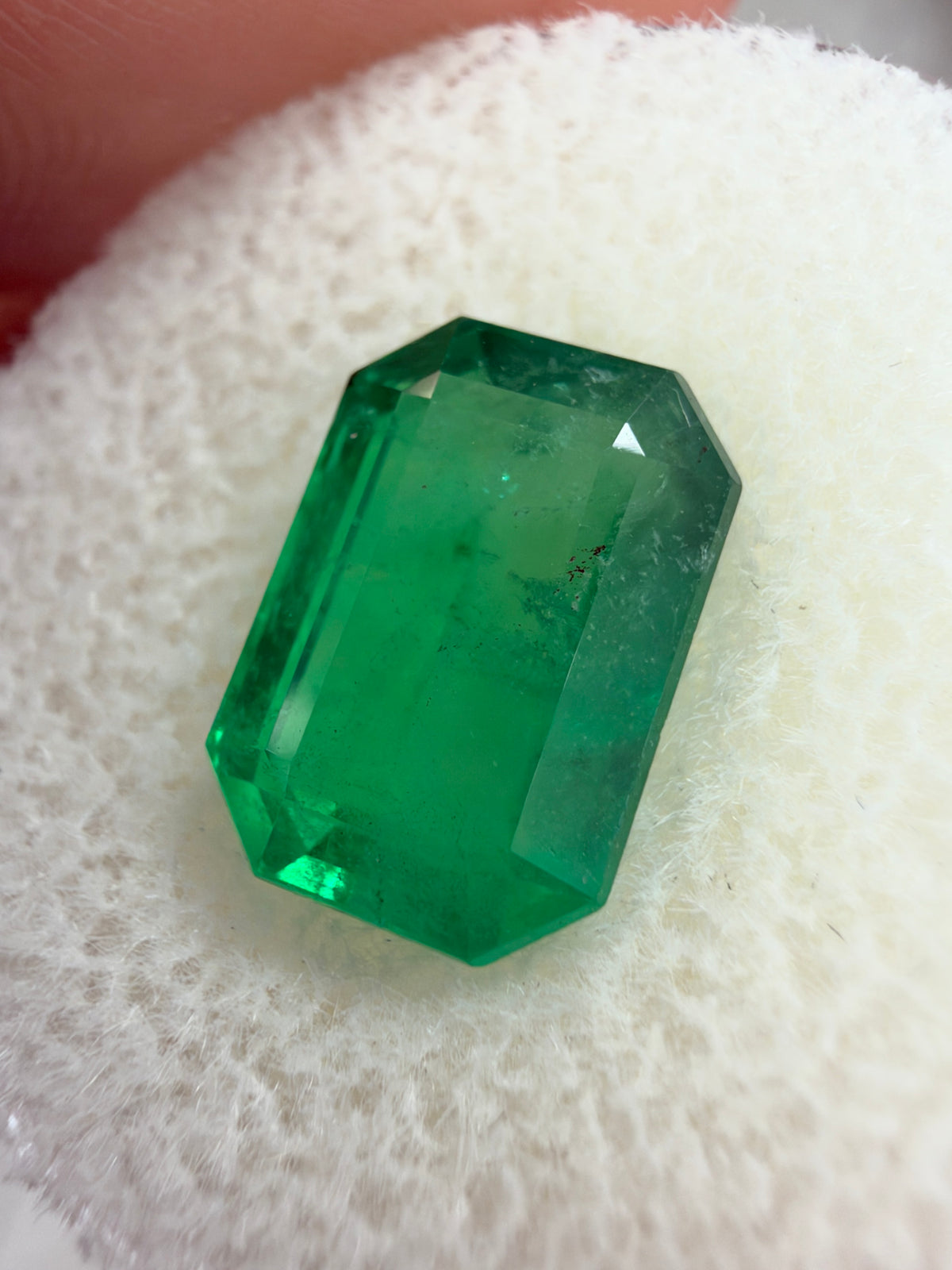 3.90 Carat 11×8 Medium Yellowish Green Loose Zambian Emerald-Cut