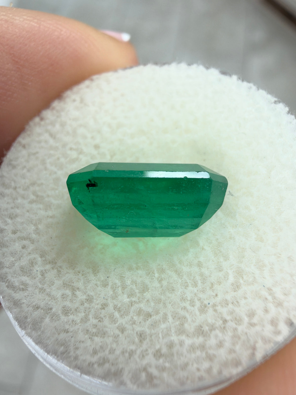 3.90 Carat 11×8 Medium Yellowish Green Loose Zambian Emerald-Cut