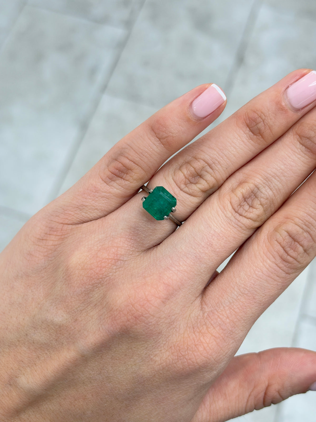 4.61 carat 9×9 Dark Green Natural Loose Wholesale Emerald- Asscher Cut