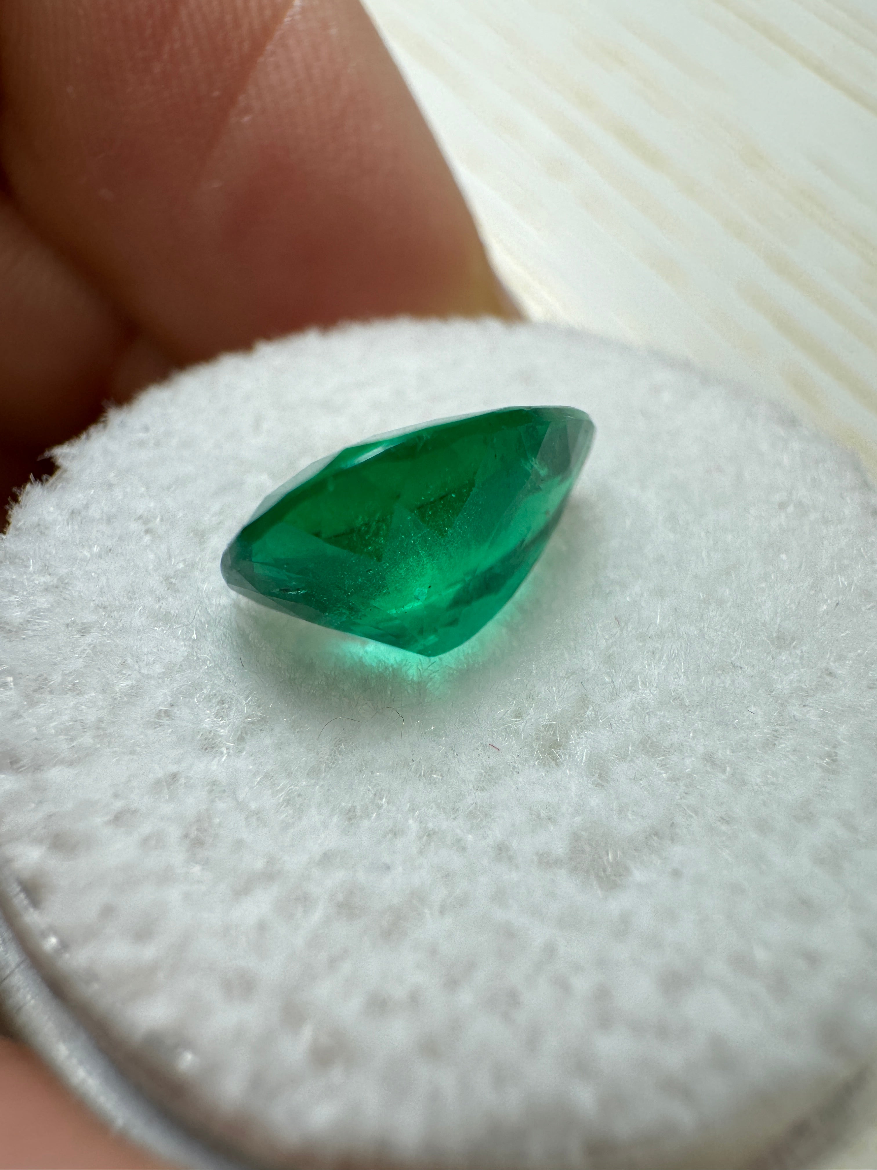 2.46 carat AAA+ Intense Green Natural Loose Brazilian Emerald-Pear Cut - JR Colombian Emeralds